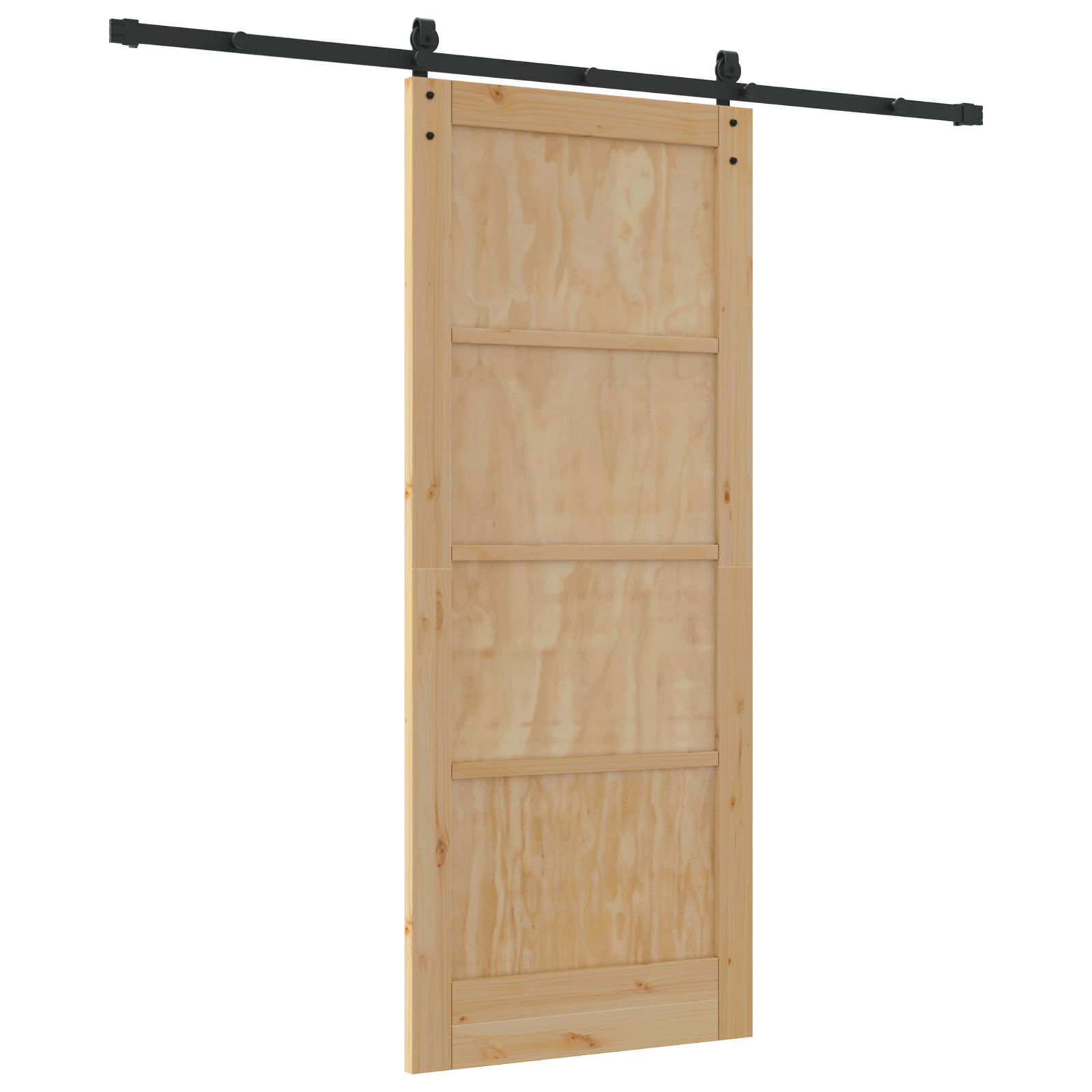 Sliding Door with Hardware Set 83x202 cm Solid Wood Pine - Image 6