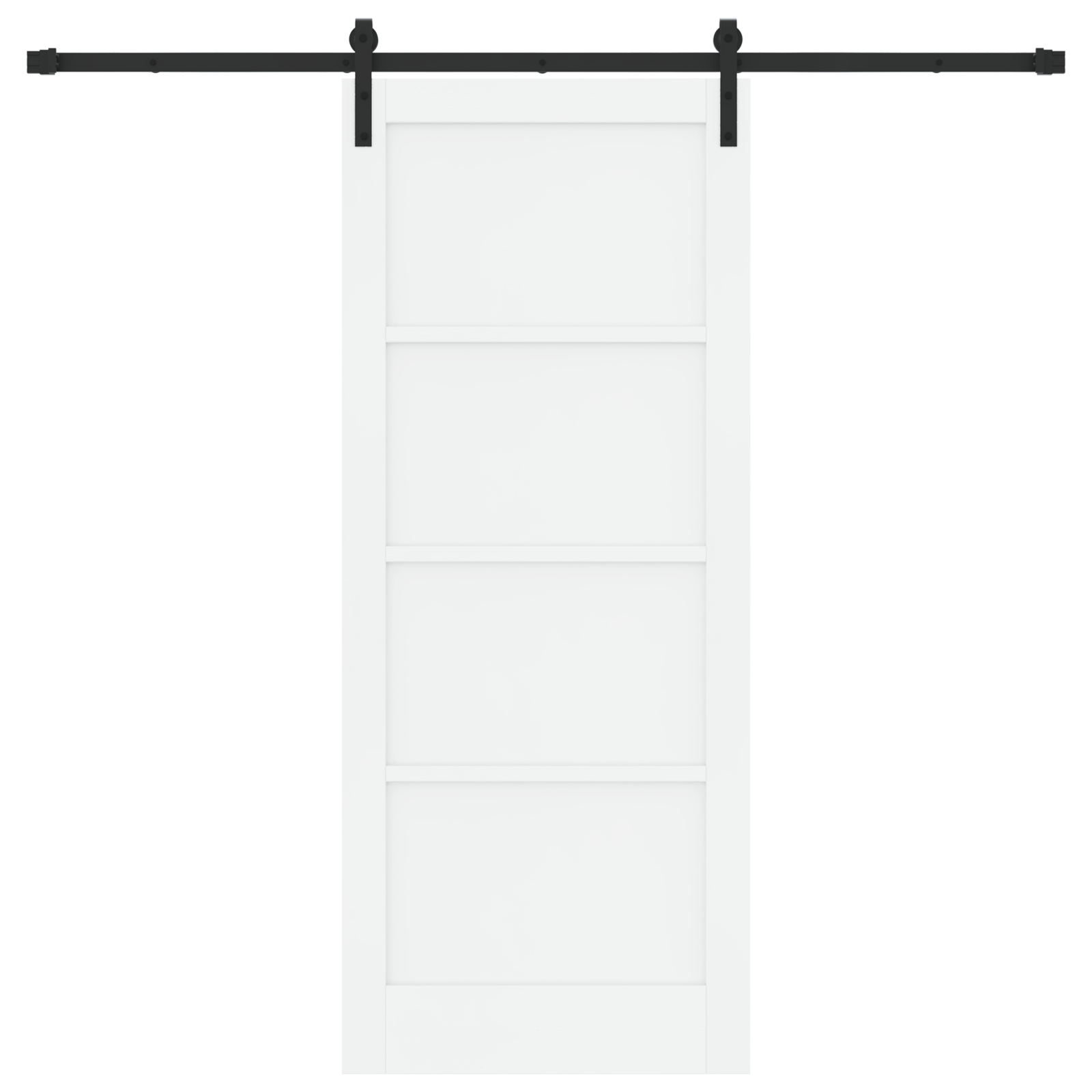 Sliding Door with Hardware Set White 83x202 cm Solid Wood Pine - Image 4