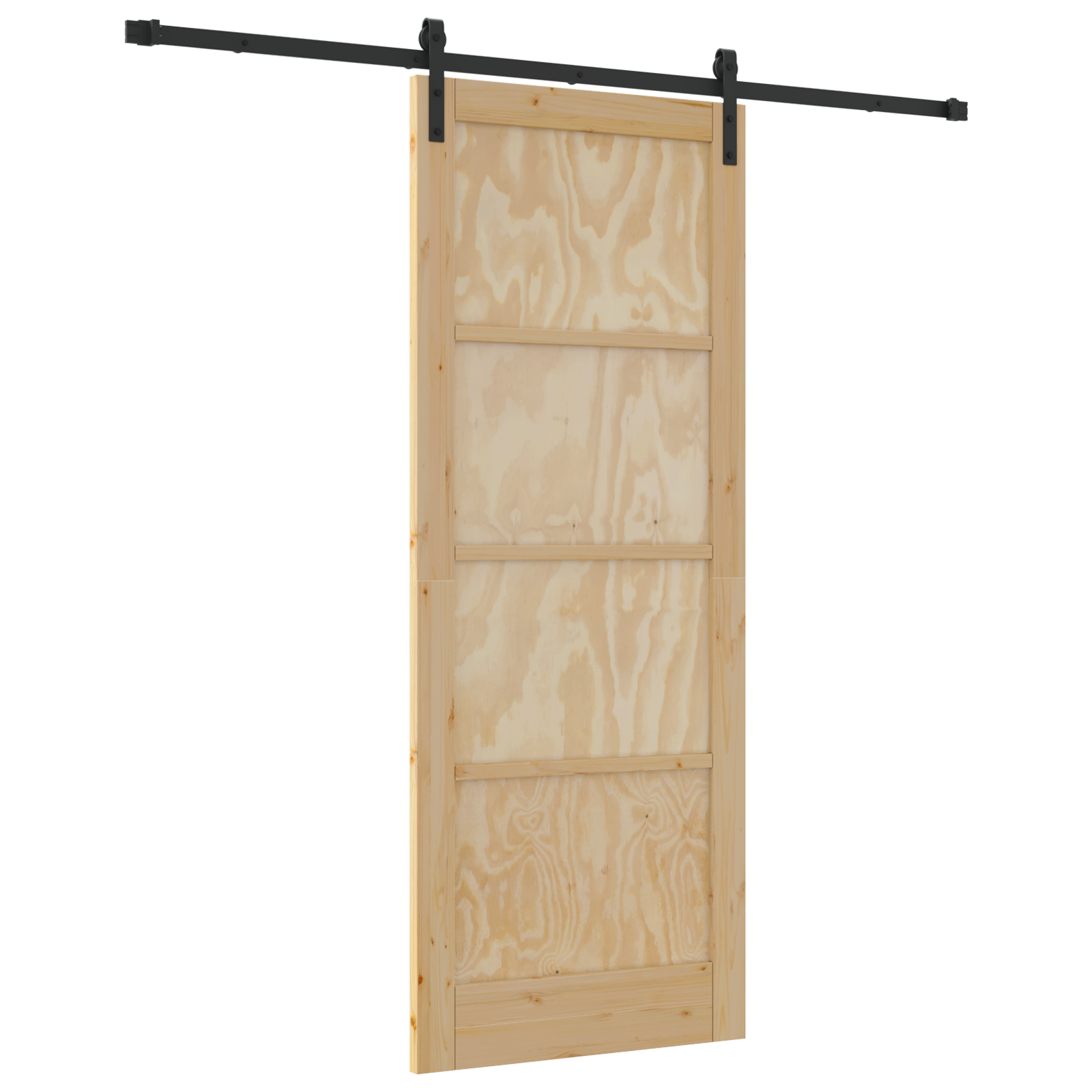Sliding Door with Hardware Set 83x211 cm Solid Wood Pine - Image 2