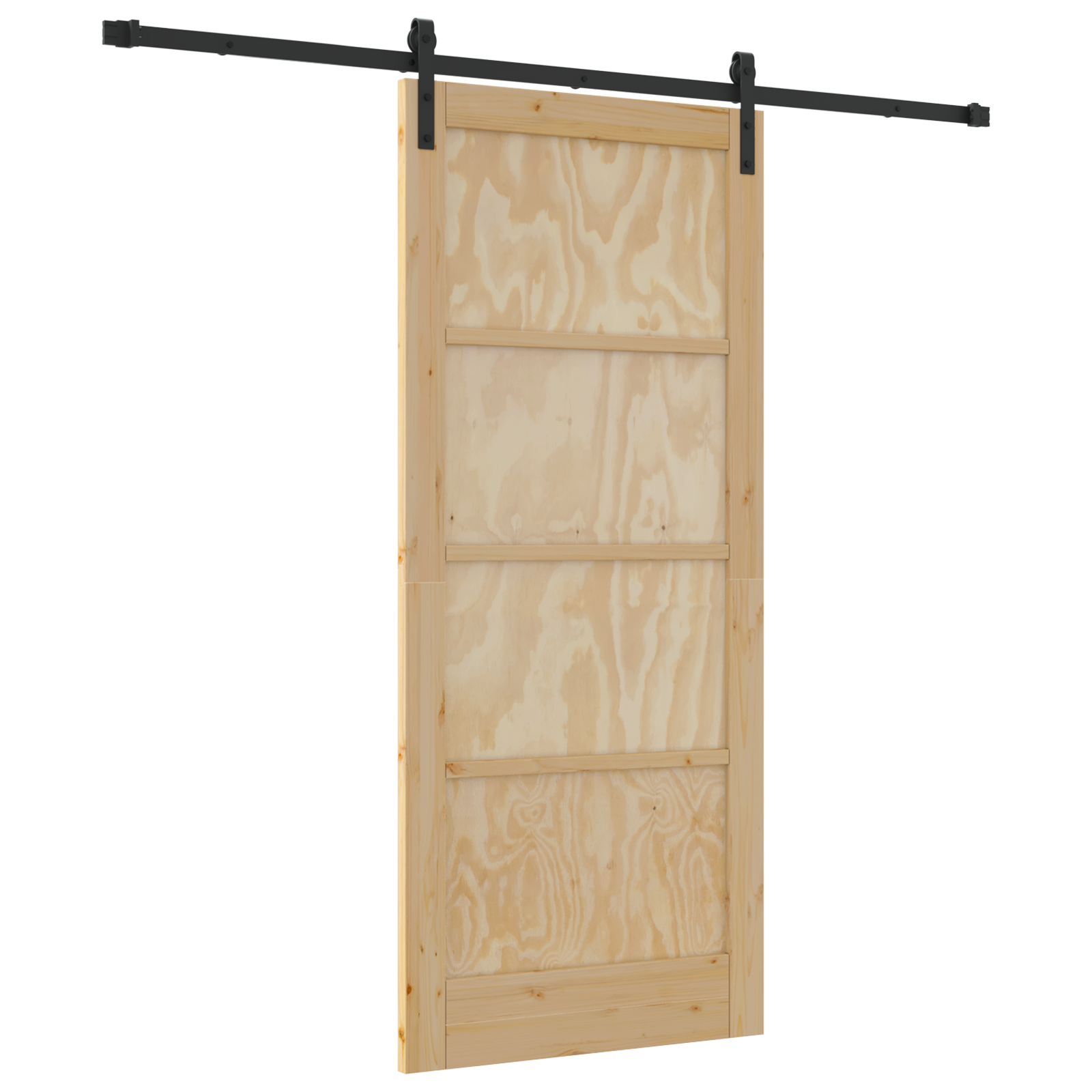 Sliding Door with Hardware Set 86x198.5 cm Solid Wood Pine - Image 2