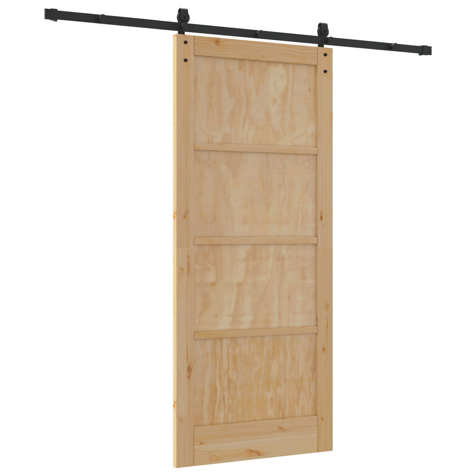 Sliding Door with Hardware Set 86x198.5 cm Solid Wood Pine - Image 6