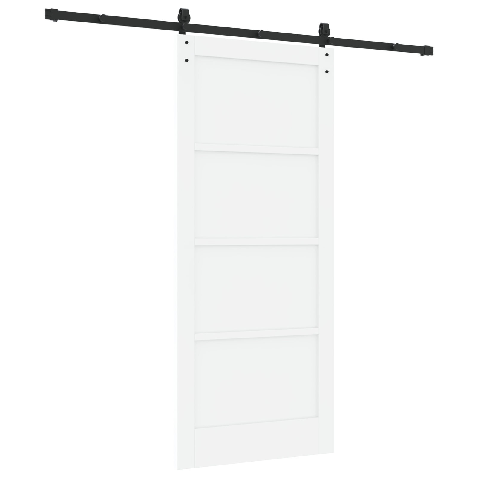 Sliding Door with Hardware Set White 86x198.5 cm Solid Wood Pine - Image 6