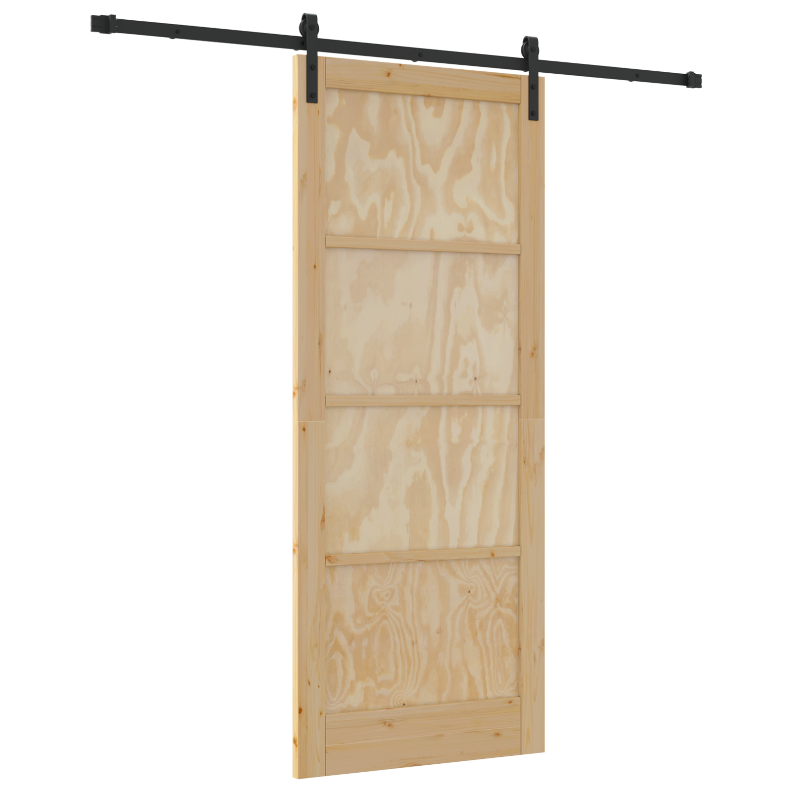 Sliding Door with Hardware Set 86x211 cm Solid Wood Pine - Image 2