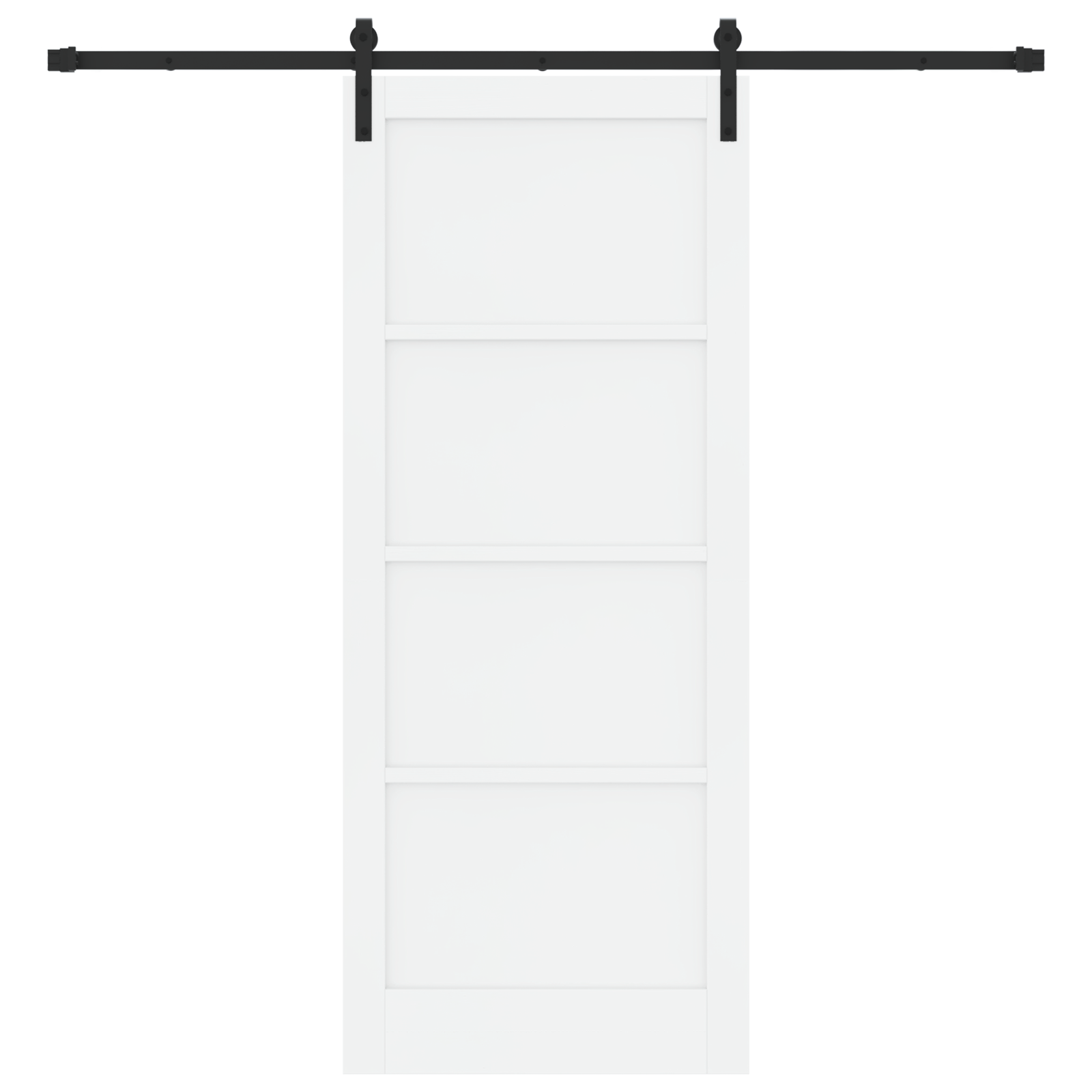 Sliding Door with Hardware Set White 86x211 cm Solid Wood Pine - Image 4