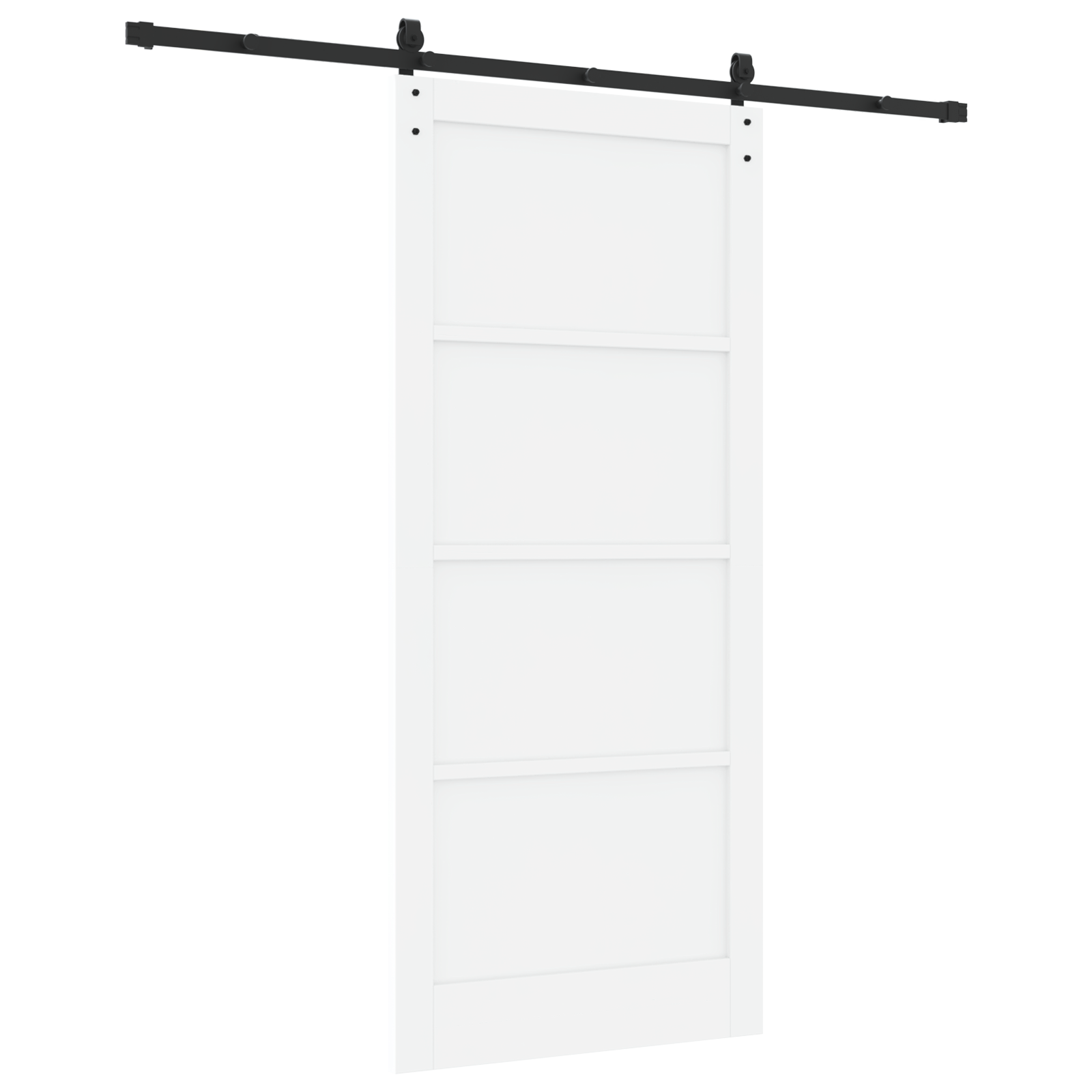 Sliding Door with Hardware Set White 93x211 cm Solid Wood Pine - Image 6