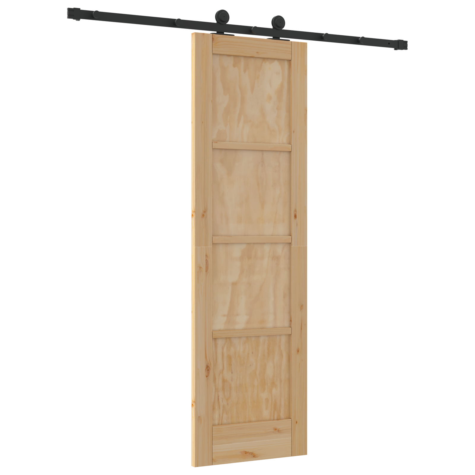 Sliding Door with Hardware Set 61x198.5 cm Solid Wood Pine - Image 6