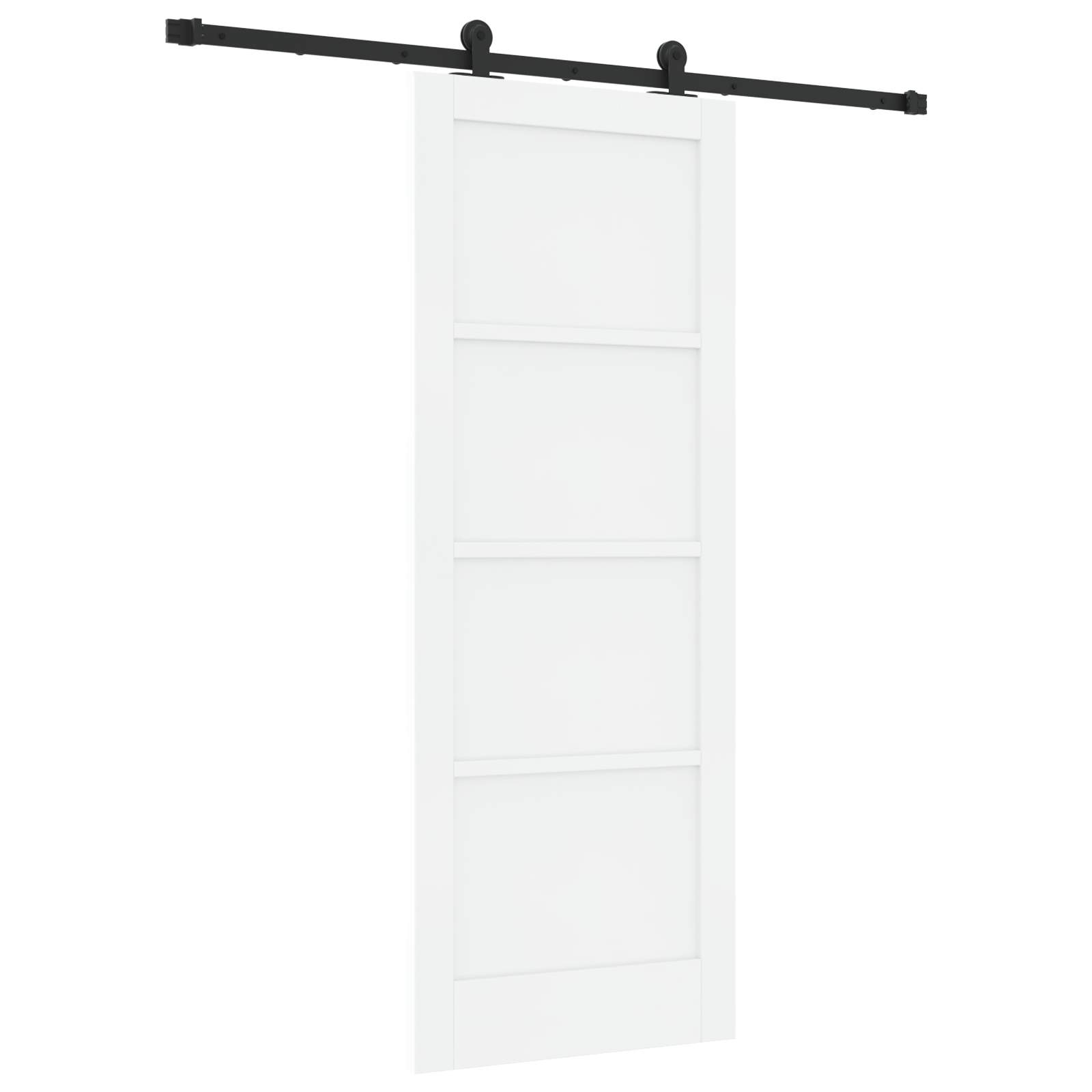Sliding Door with Hardware Set White 78x202 cm Solid Wood Pine - Image 2