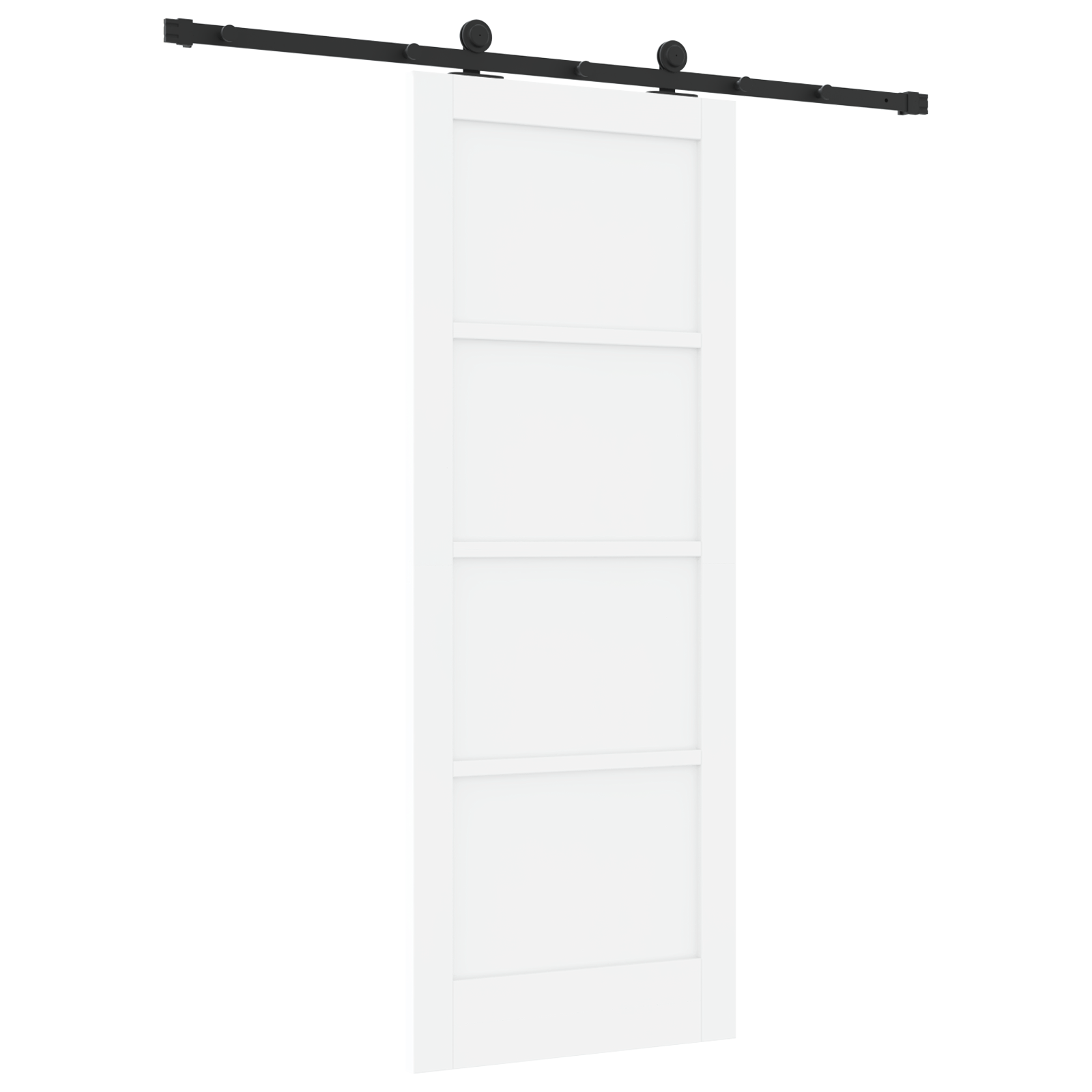 Sliding Door with Hardware Set White 78x202 cm Solid Wood Pine - Image 5