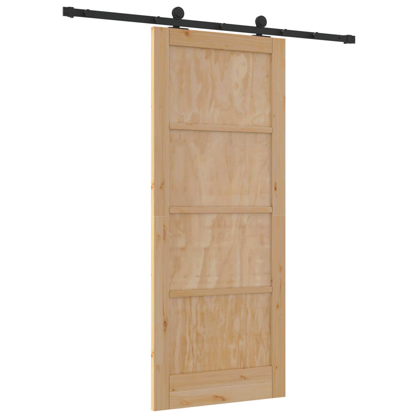 Sliding Door with Hardware Set 83x202 cm Solid Wood Pine - Image 6