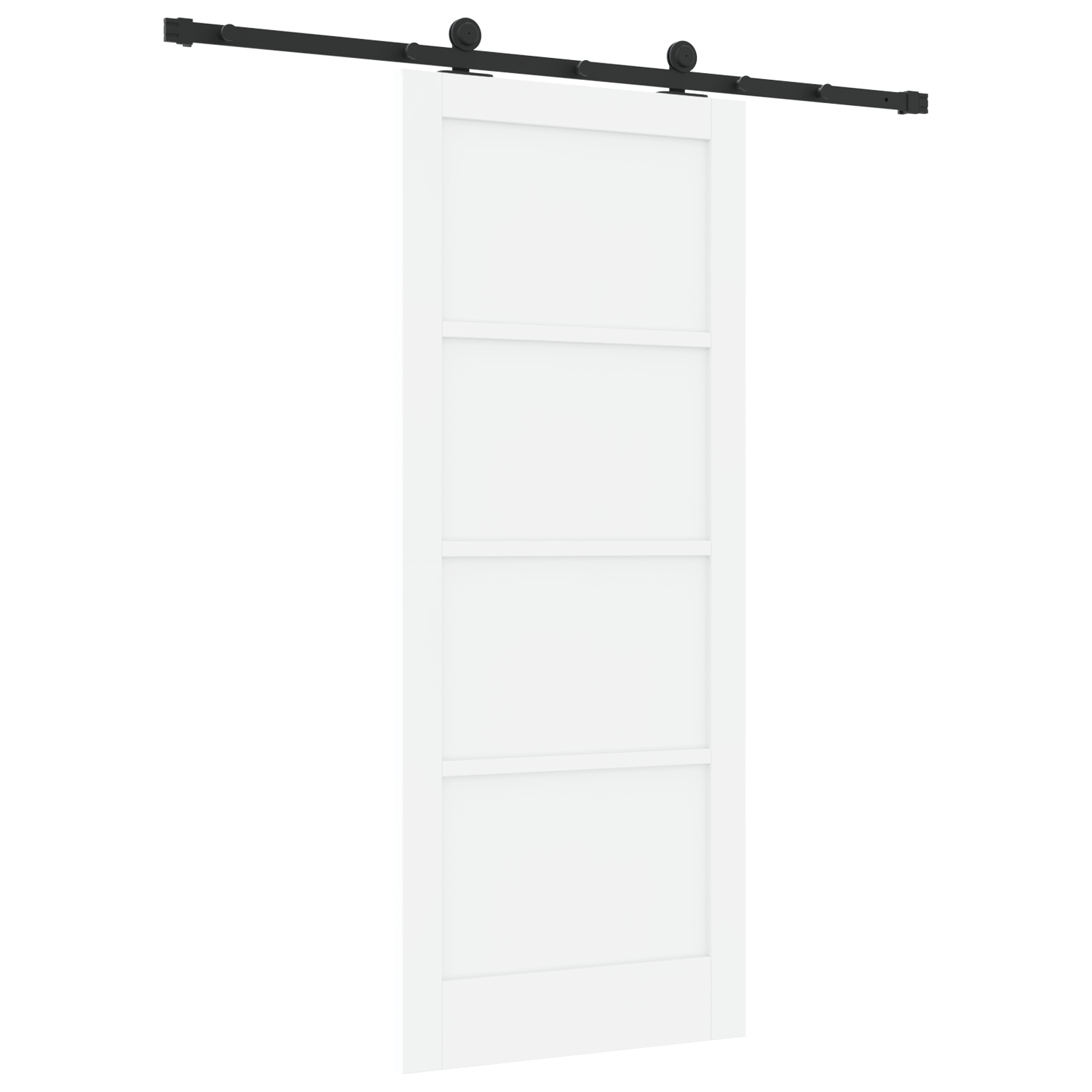 Sliding Door with Hardware Set White 83x202 cm Solid Wood Pine - Image 6