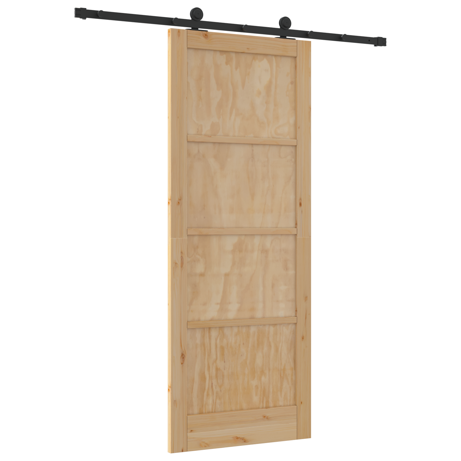 Sliding Door with Hardware Set 83x211 cm Solid Wood Pine - Image 6