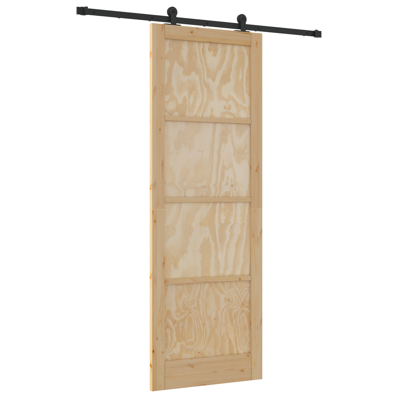 Sliding Door with Hardware Set 83x232 cm Solid Wood Pine - Image 2