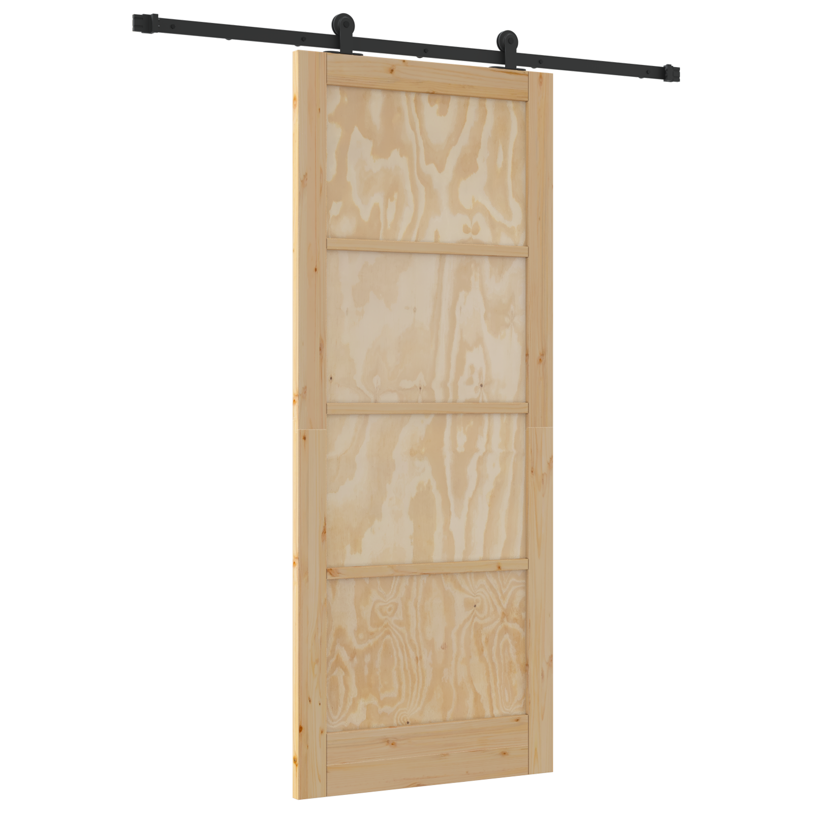 Sliding Door with Hardware Set 86x211 cm Solid Wood Pine - Image 2