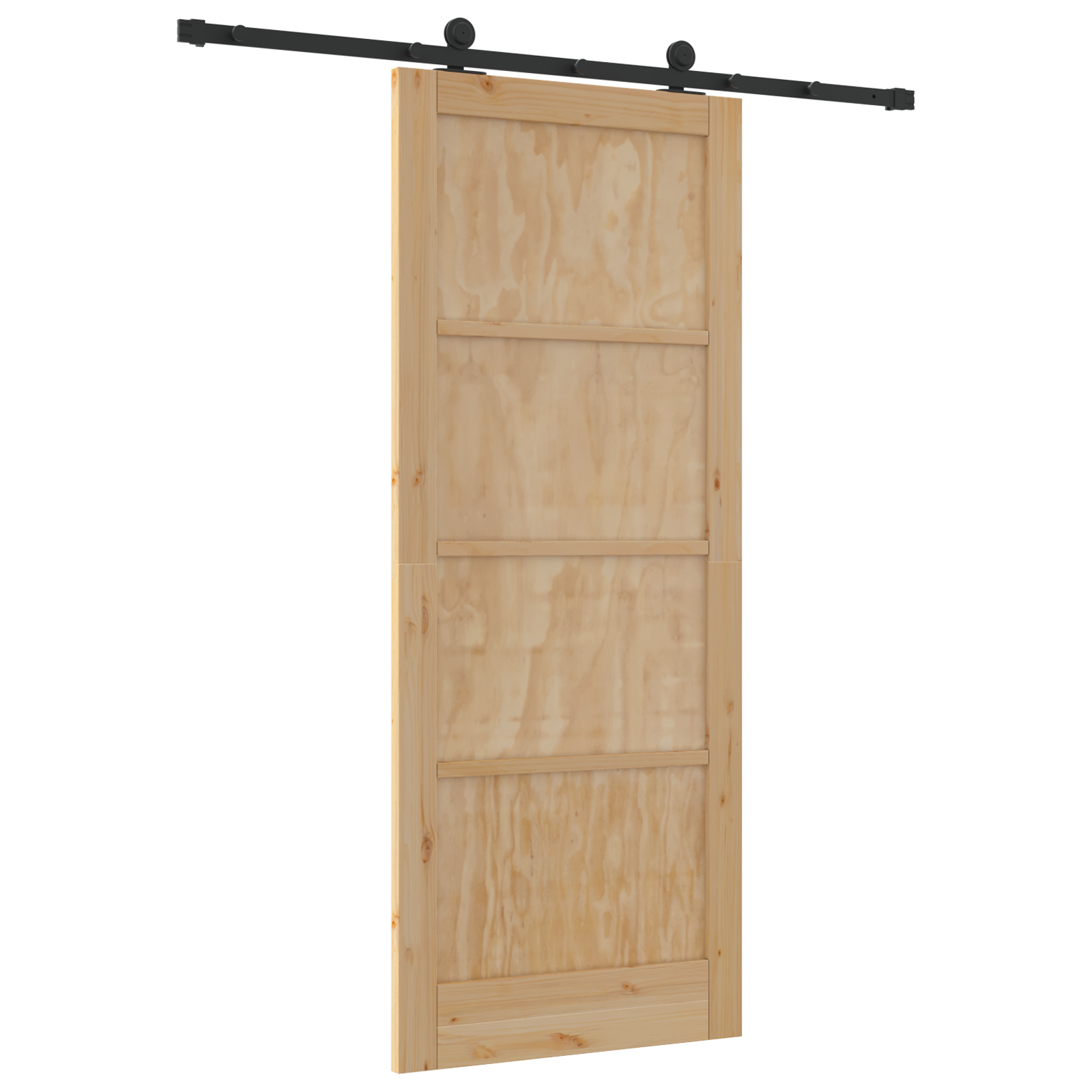 Sliding Door with Hardware Set 86x211 cm Solid Wood Pine - Image 6