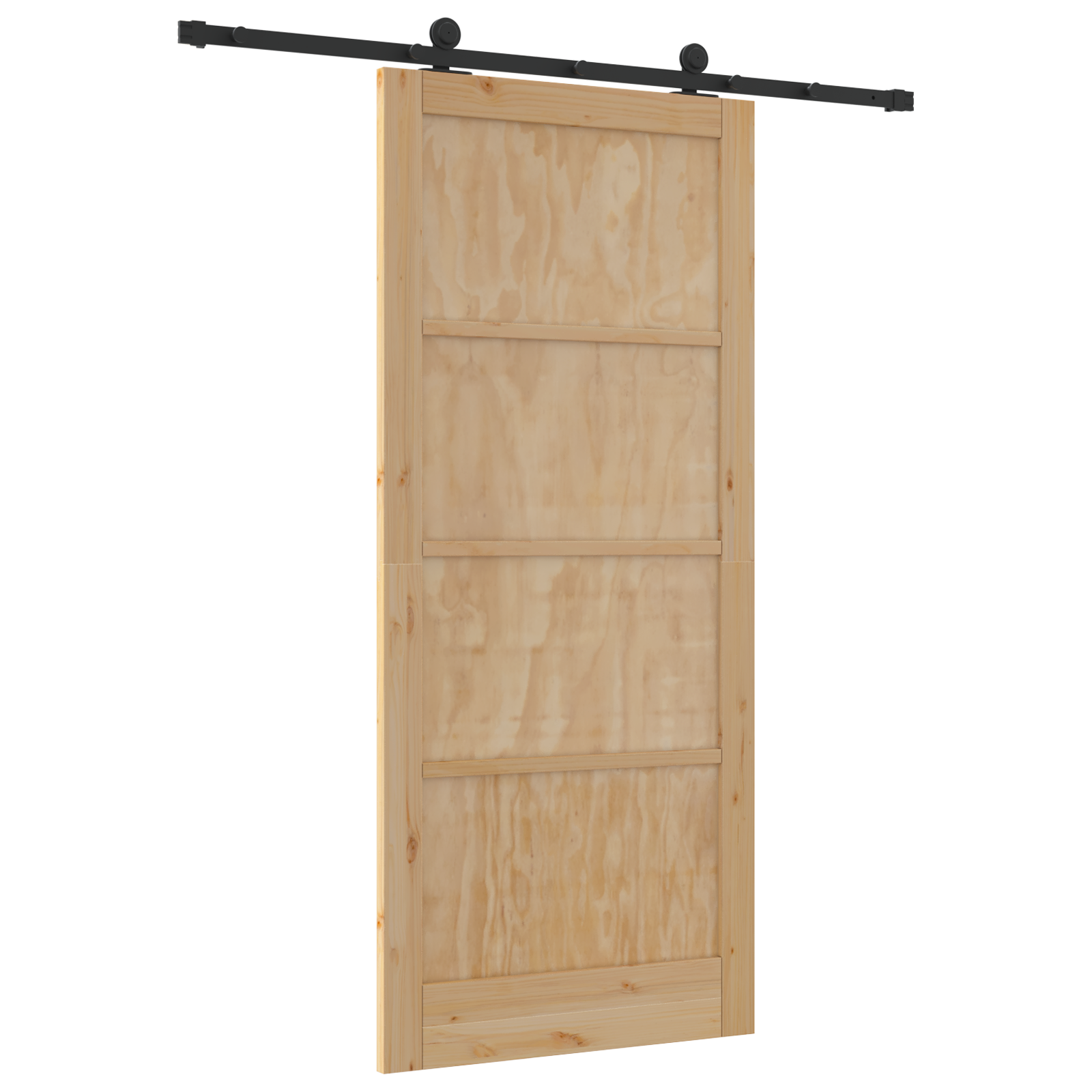 Sliding Door with Hardware Set 93x211 cm Solid Wood Pine - Image 6