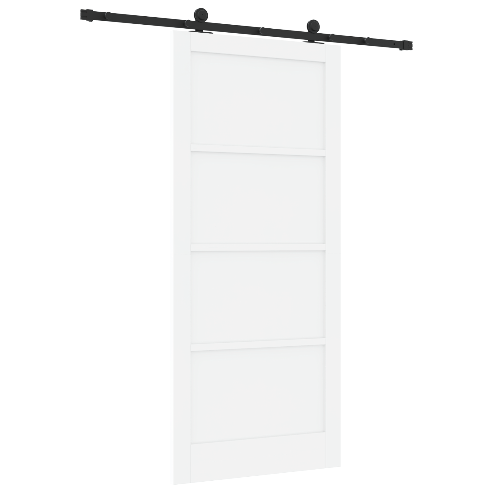 Sliding Door with Hardware Set White 93x211 cm Solid Wood Pine - Image 6