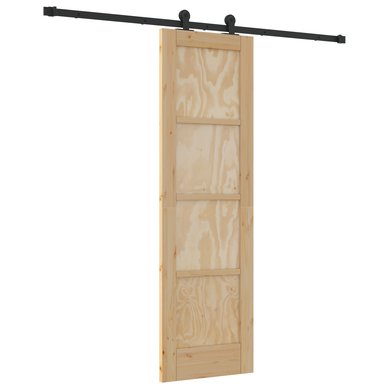 Sliding Door with Hardware Set 61x198.5 cm Solid Wood Pine - Image 2