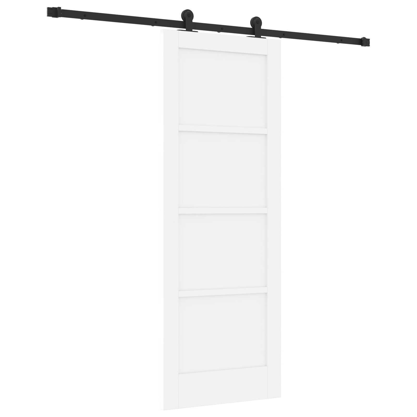 Sliding Door with Hardware Set White 73.5x198.5 cm Solid Wood Pine - Image 2