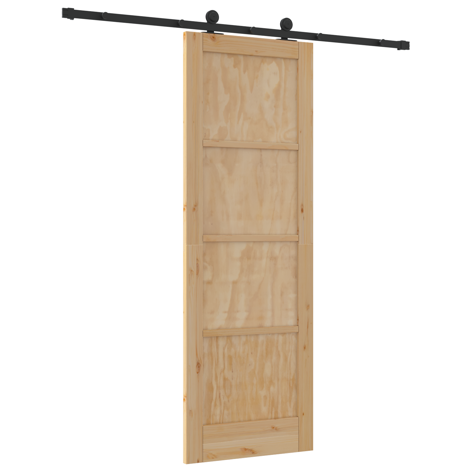 Sliding Door with Hardware Set 73.5x211 cm Solid Wood Pine - Image 6