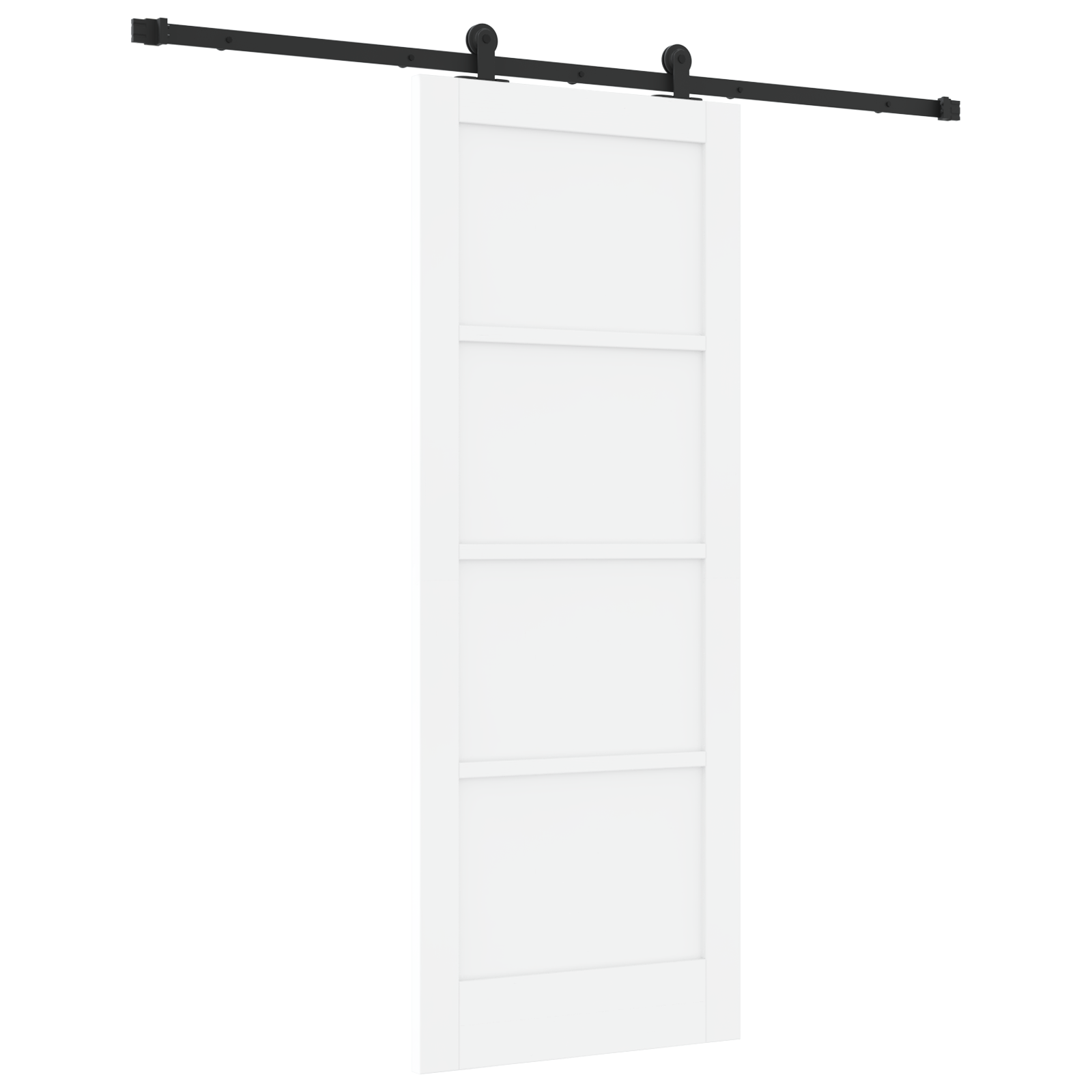 Sliding Door with Hardware Set White 78x202 cm Solid Wood Pine - Image 2