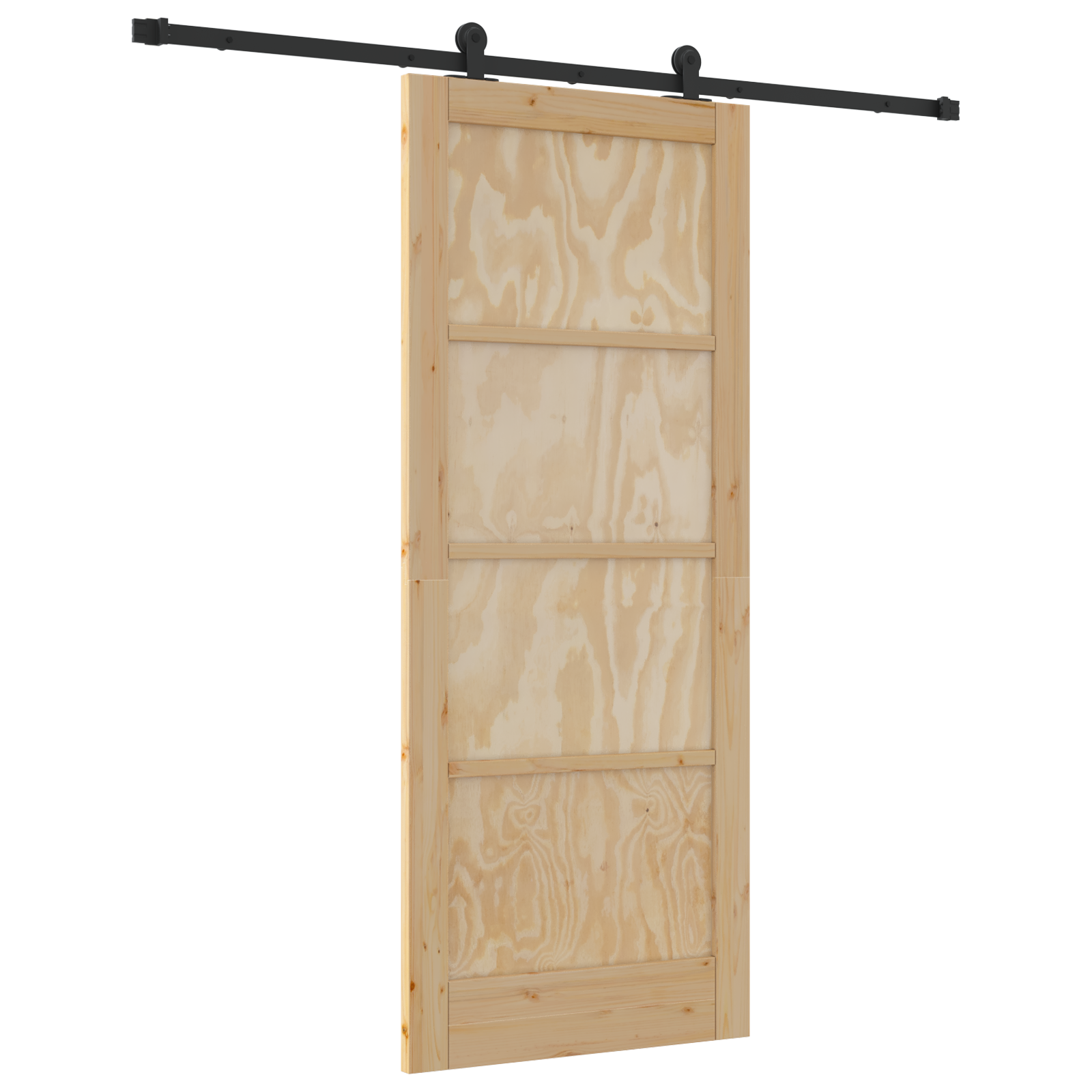 Sliding Door with Hardware Set 83x202 cm Solid Wood Pine - Image 2