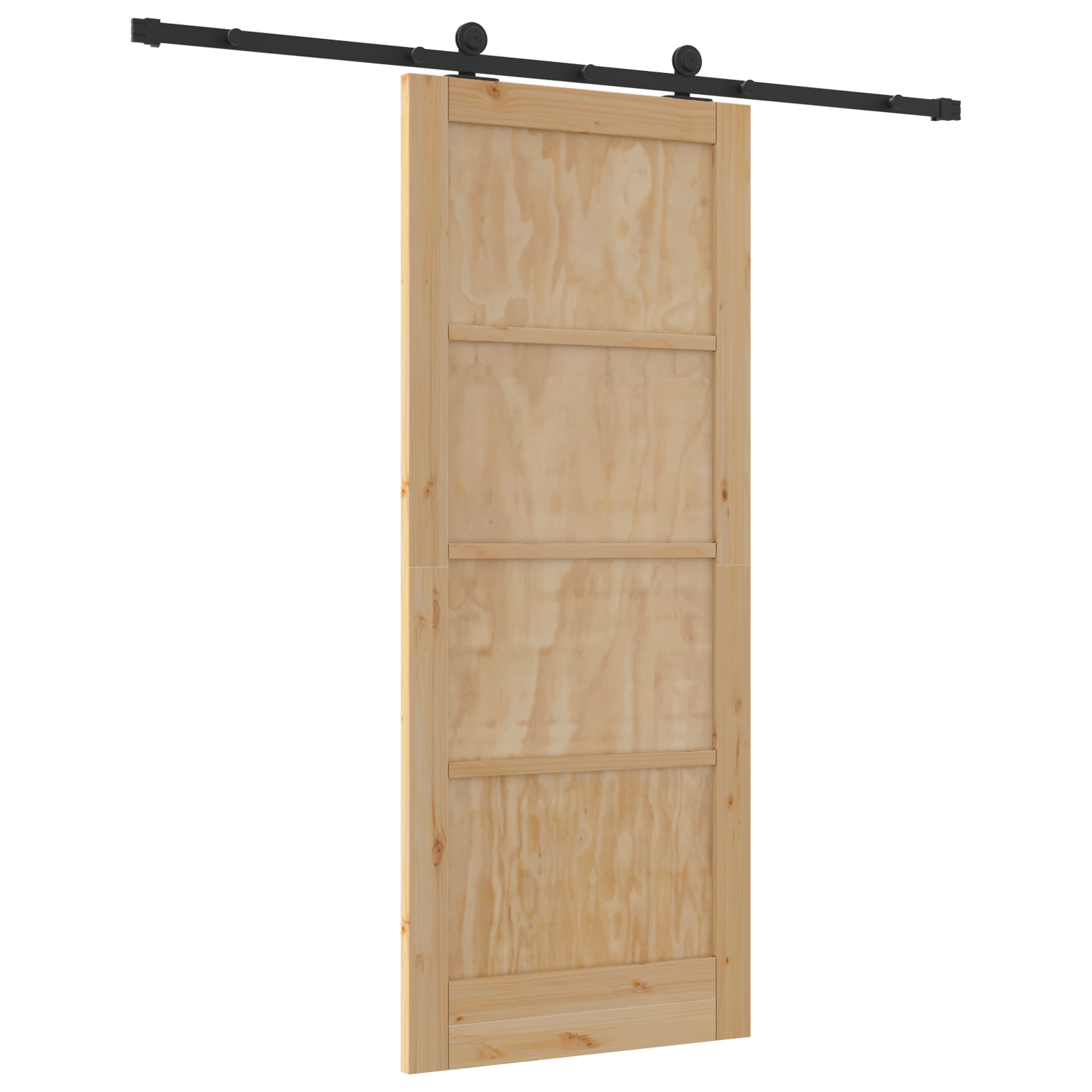 Sliding Door with Hardware Set 83x202 cm Solid Wood Pine - Image 6