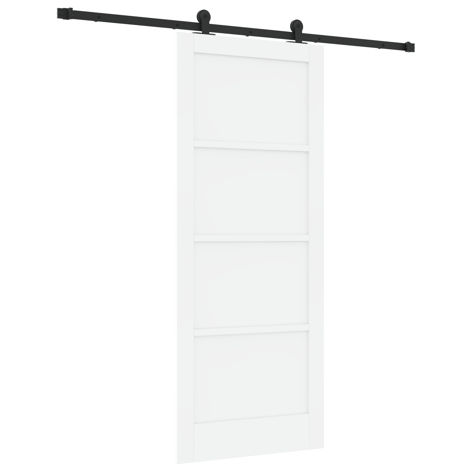 Sliding Door with Hardware Set White 83x202 cm Solid Wood Pine - Image 2