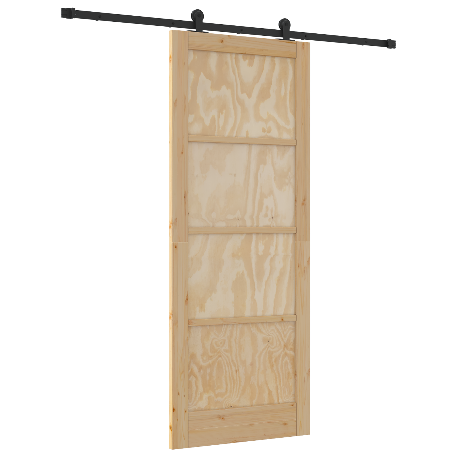 Sliding Door with Hardware Set 83x211 cm Solid Wood Pine - Image 2