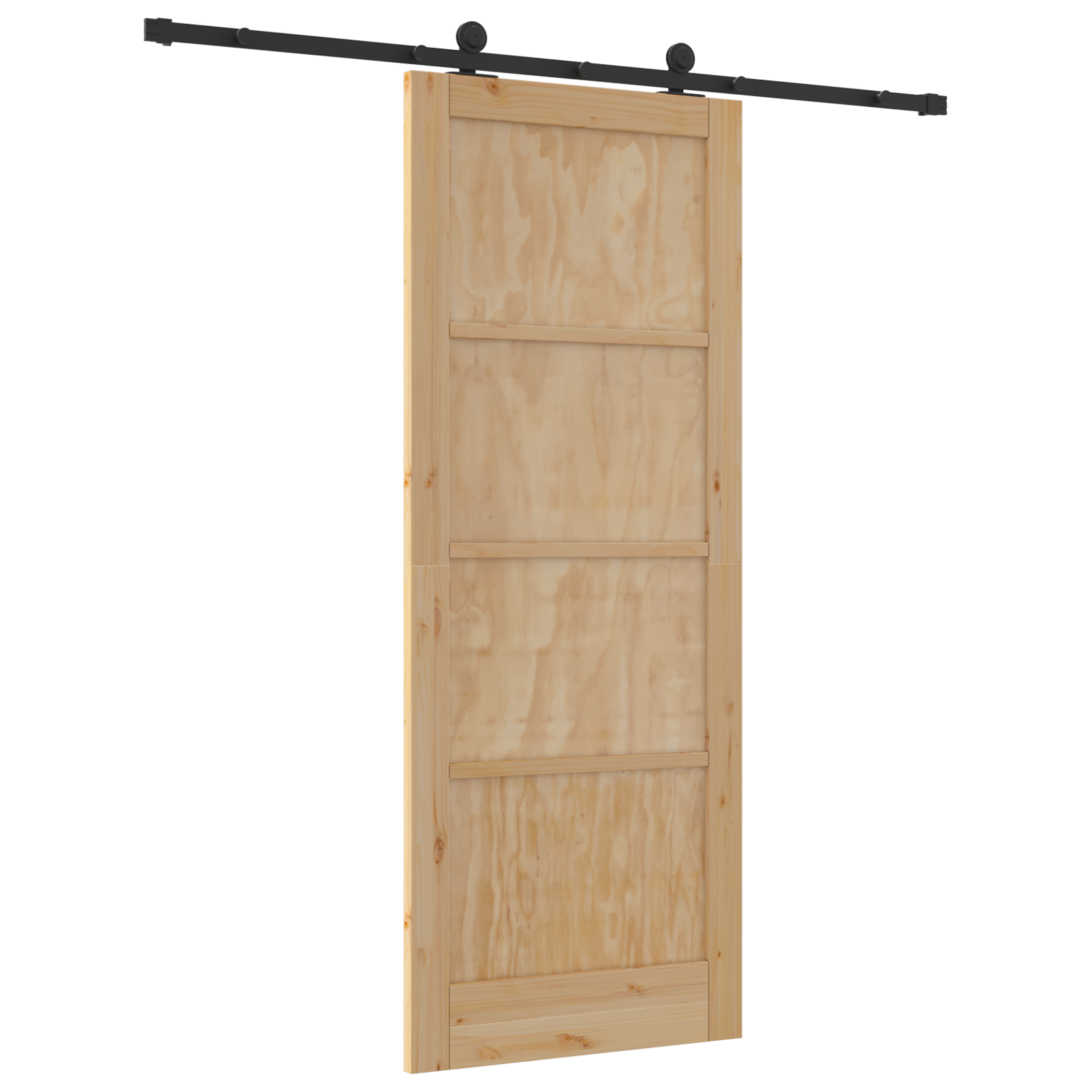 Sliding Door with Hardware Set 83x211 cm Solid Wood Pine - Image 6