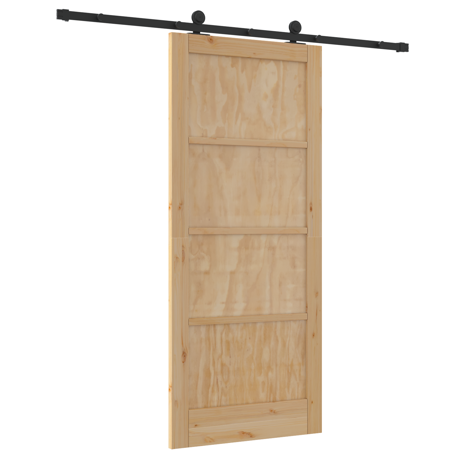 Sliding Door with Hardware Set 86x198.5 cm Solid Wood Pine - Image 6
