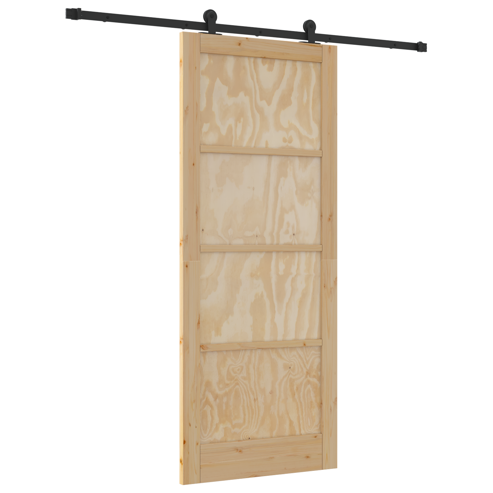 Sliding Door with Hardware Set 86x211 cm Solid Wood Pine - Image 2