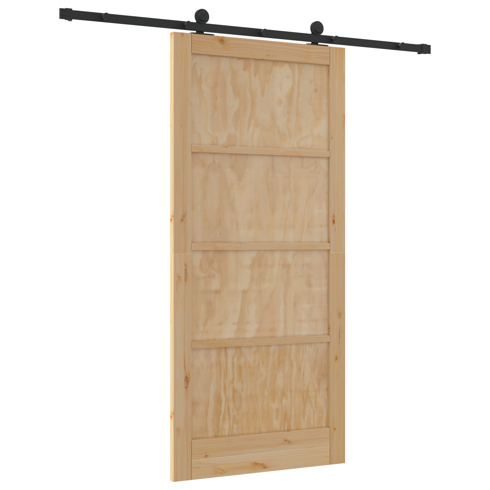 Sliding Door with Hardware Set 93x202 cm Solid Wood Pine - Image 6