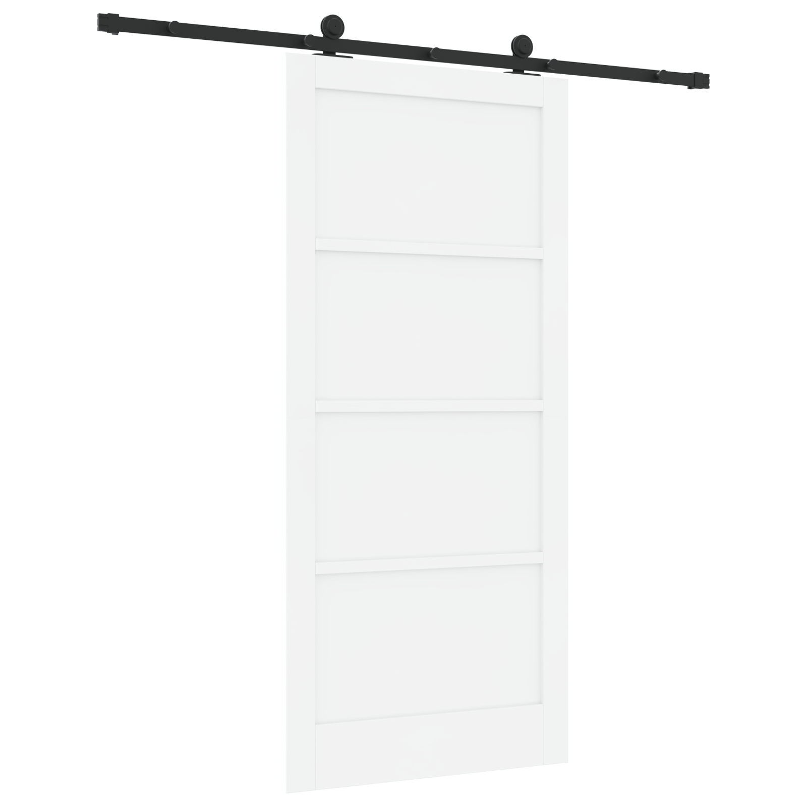 Sliding Door with Hardware Set White 93x202 cm Solid Wood Pine - Image 6