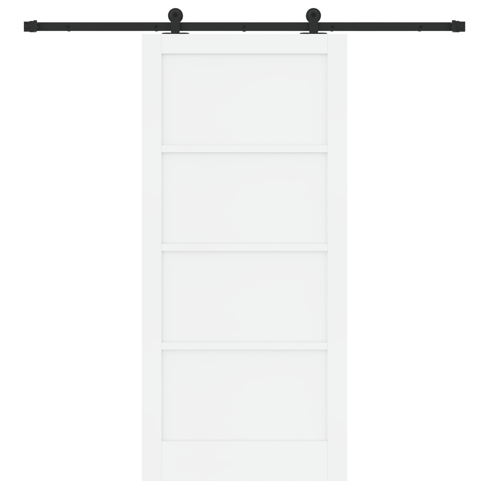 Sliding Door with Hardware Set White 93x202 cm Solid Wood Pine - Image 4