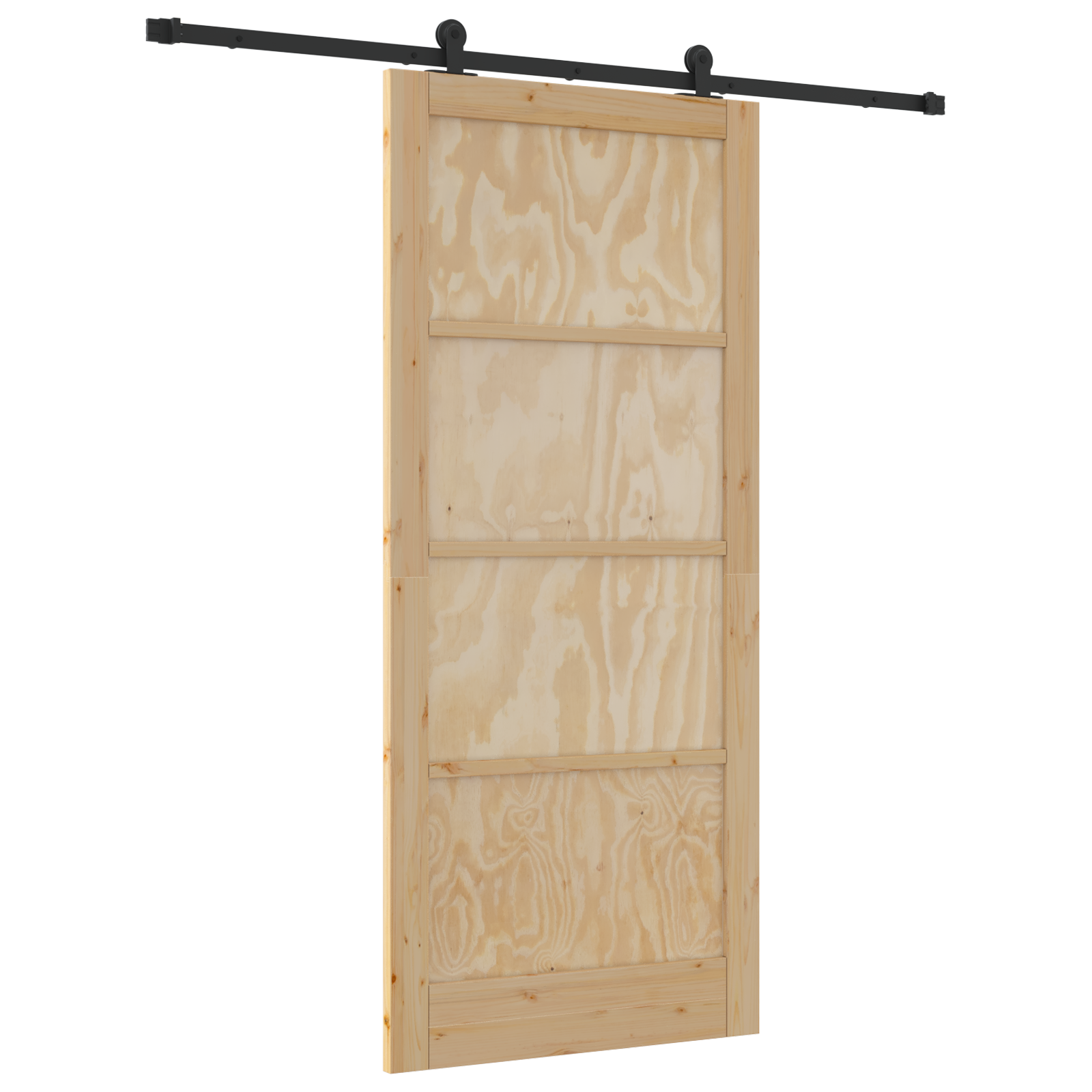 Sliding Door with Hardware Set 93x211 cm Solid Wood Pine - Image 2