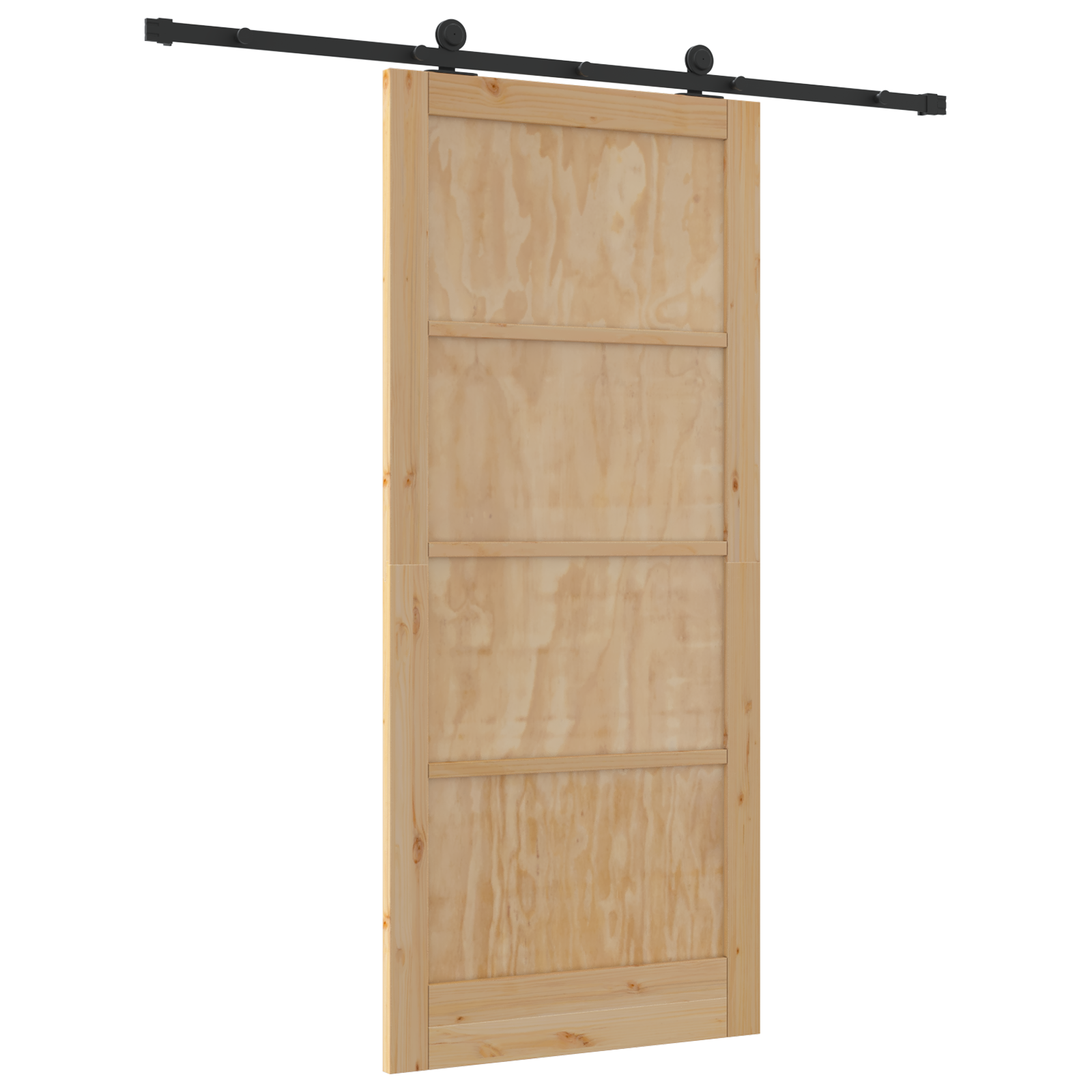 Sliding Door with Hardware Set 93x211 cm Solid Wood Pine - Image 6