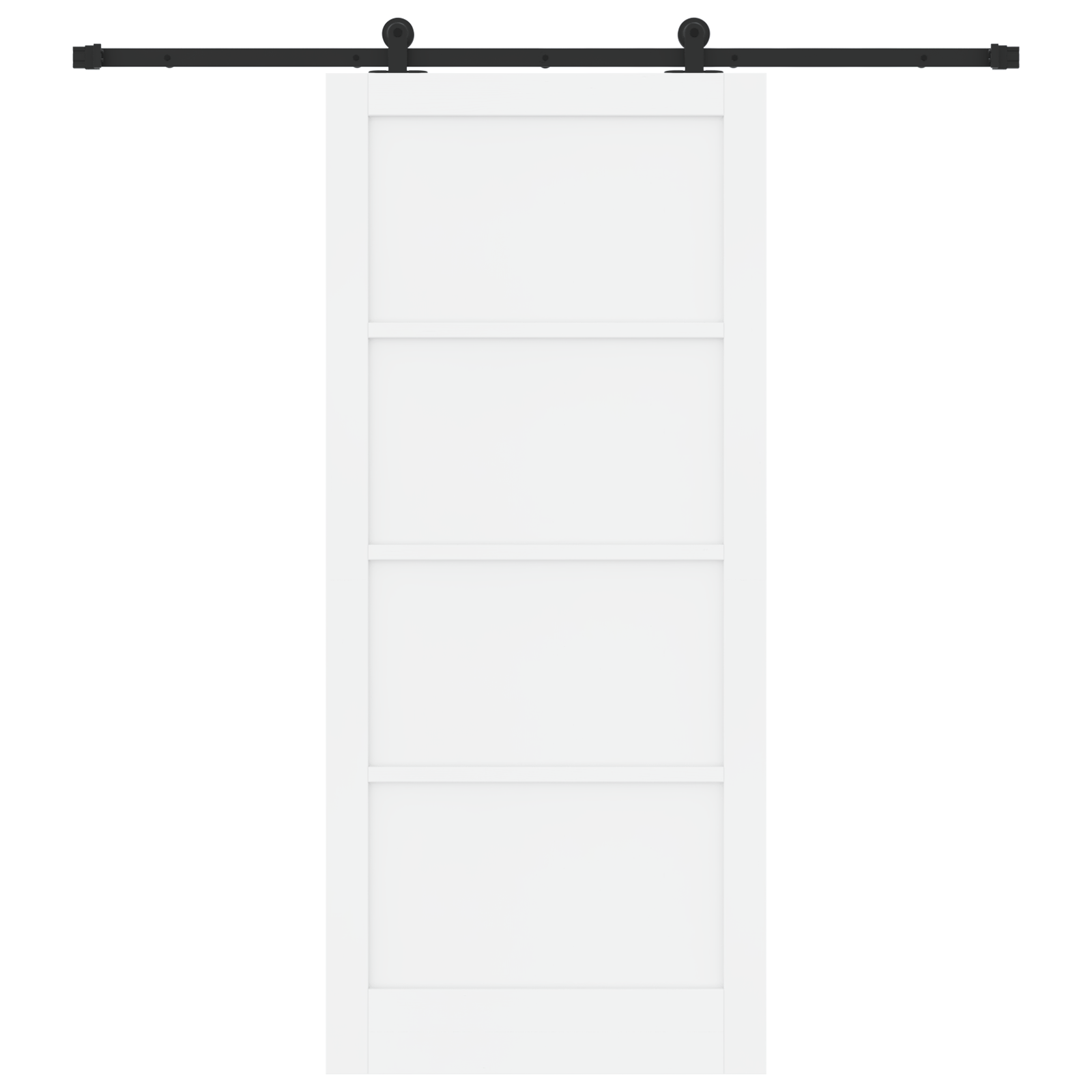 Sliding Door with Hardware Set White 93x211 cm Solid Wood Pine - Image 4