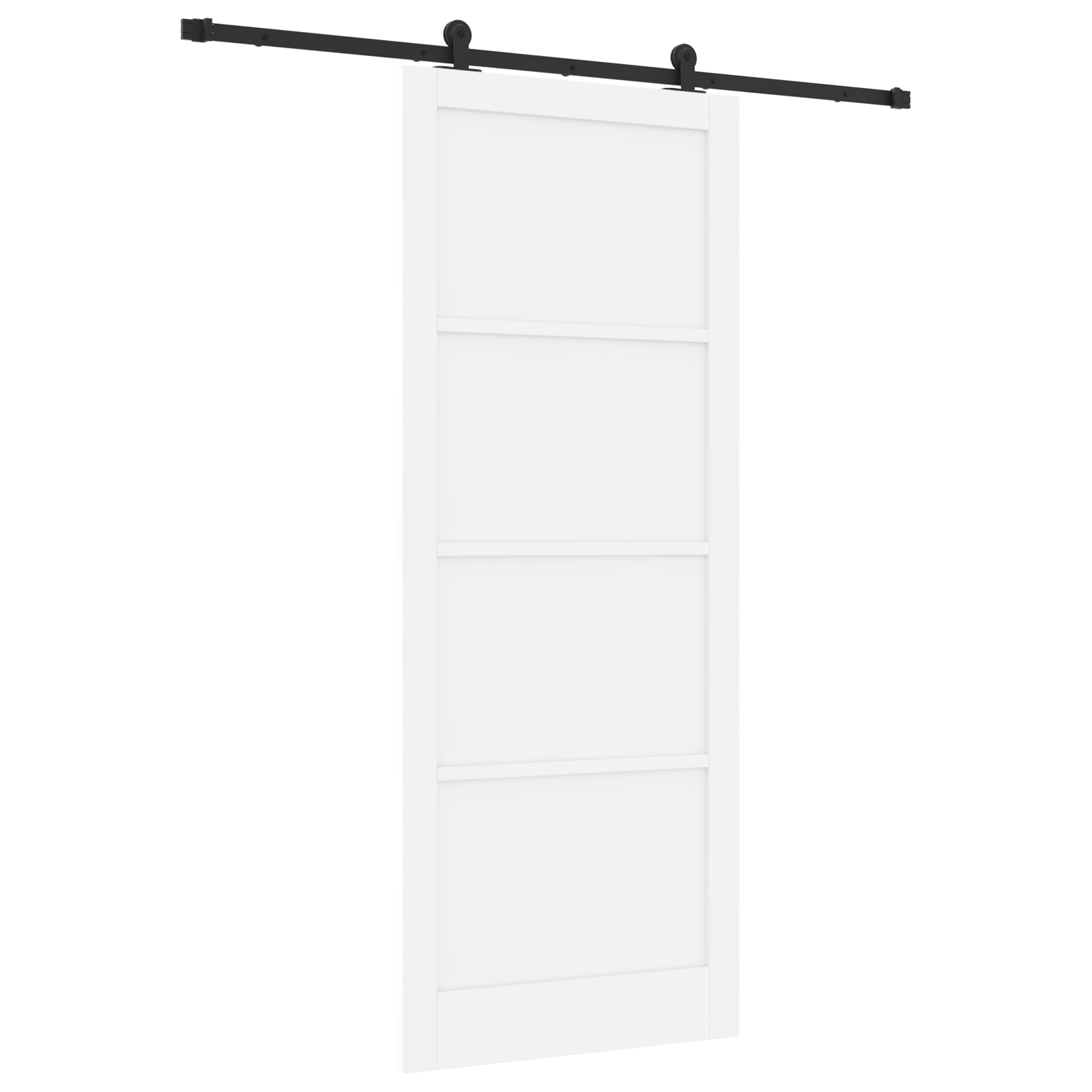 Sliding Door with Hardware Set White 93x232 cm Solid Wood Pine - Image 2