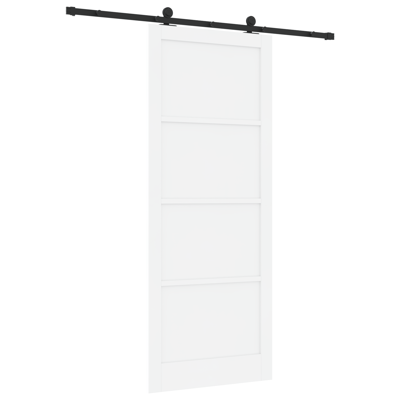 Sliding Door with Hardware Set White 93x232 cm Solid Wood Pine - Image 6