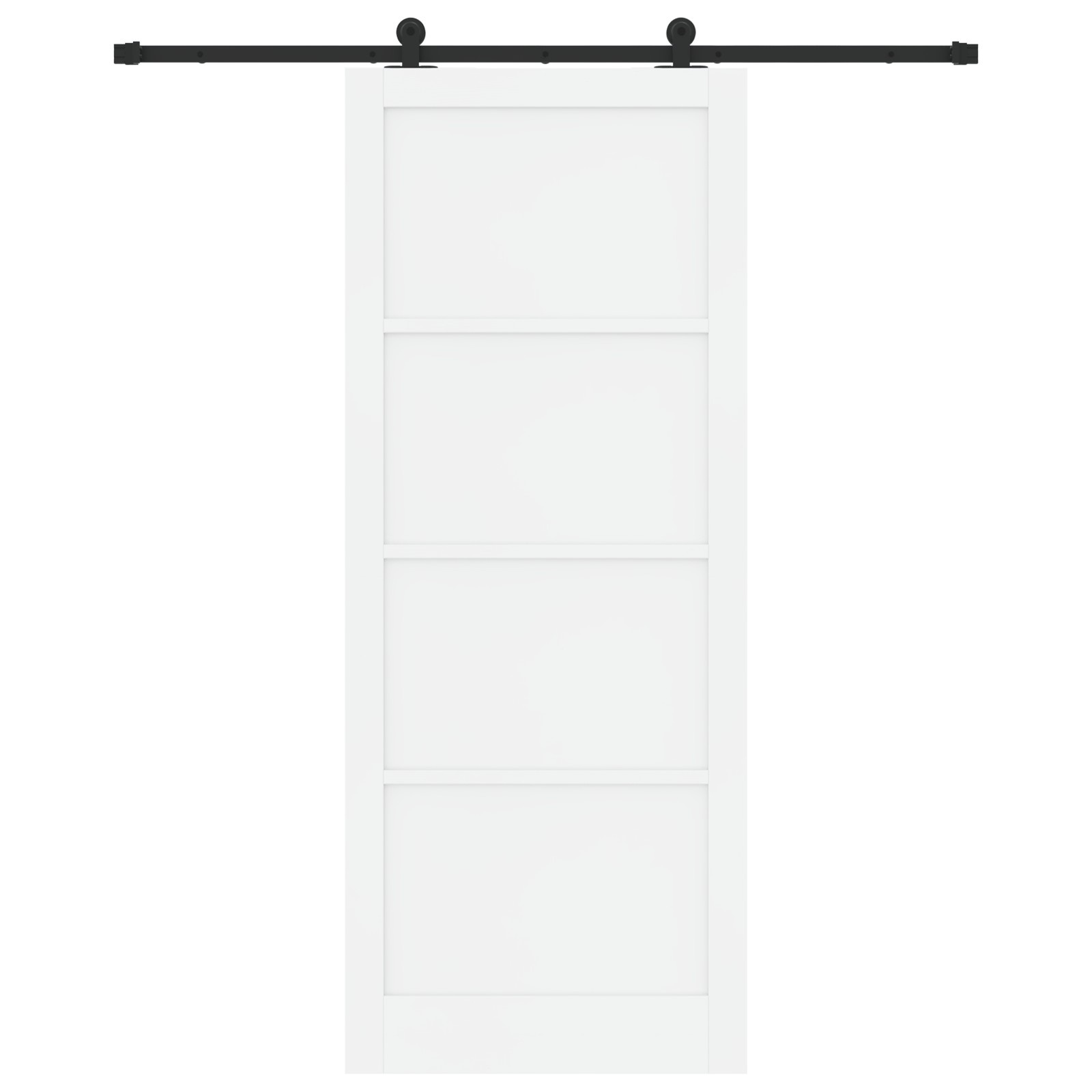 Sliding Door with Hardware Set White 93x232 cm Solid Wood Pine - Image 4