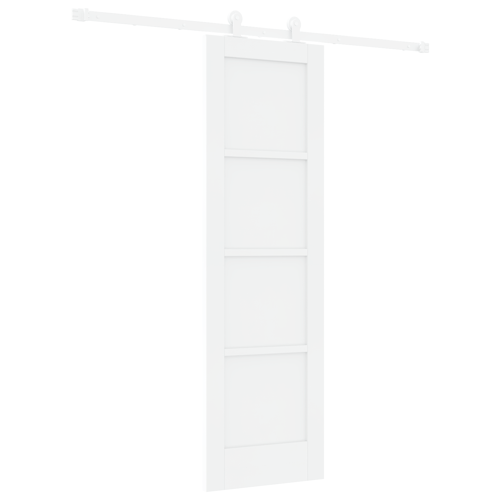 Sliding Door with Hardware Set White 61x198,5 cm Solid Wood Pine - Image 2