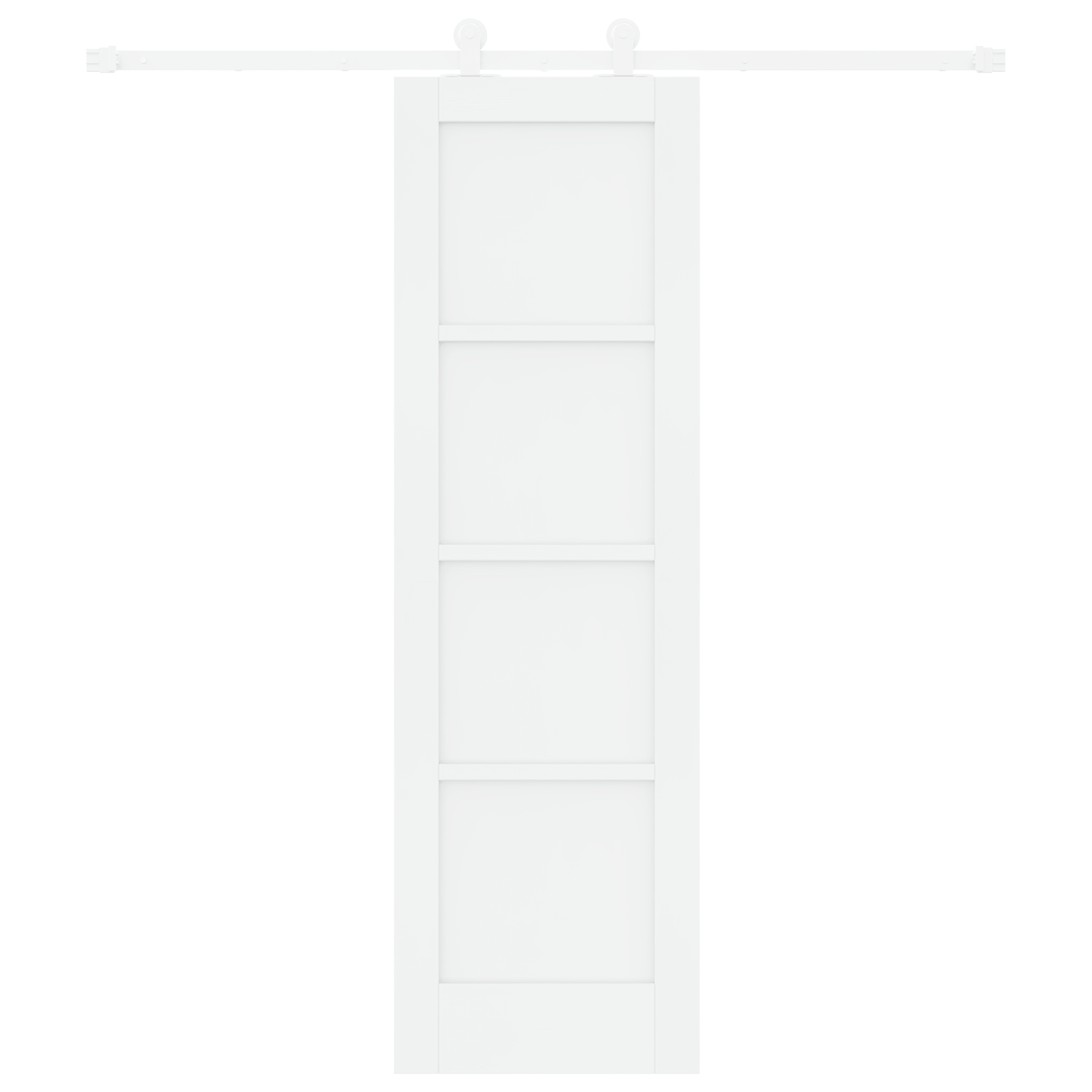 Sliding Door with Hardware Set White 61x198,5 cm Solid Wood Pine - Image 4