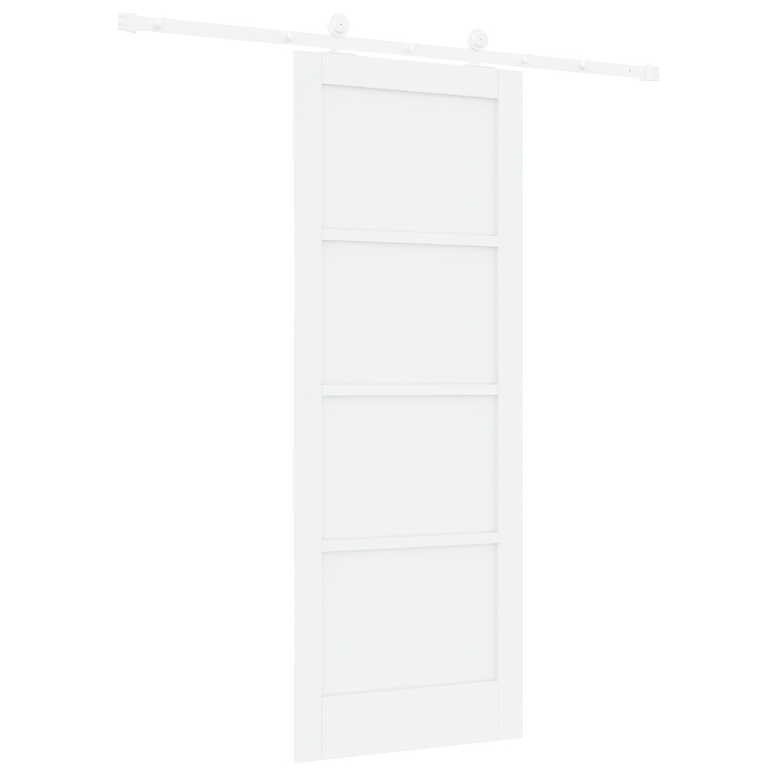Sliding Door with Gear Set White 78x202 cm Solid Wood Pine - Image 6