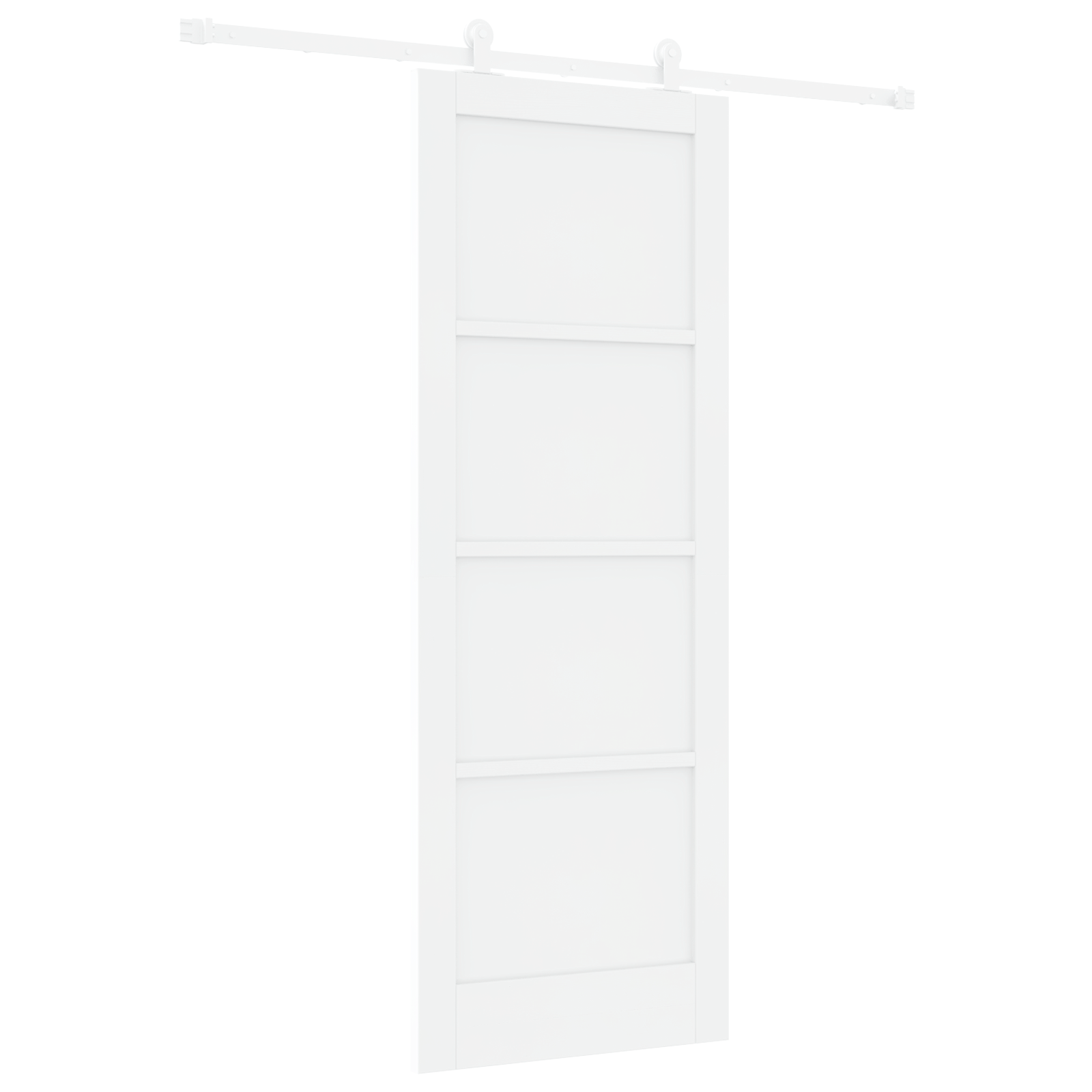 Sliding Door with Hardware Set White 78x211 cm Solid Wood Pine - Image 2