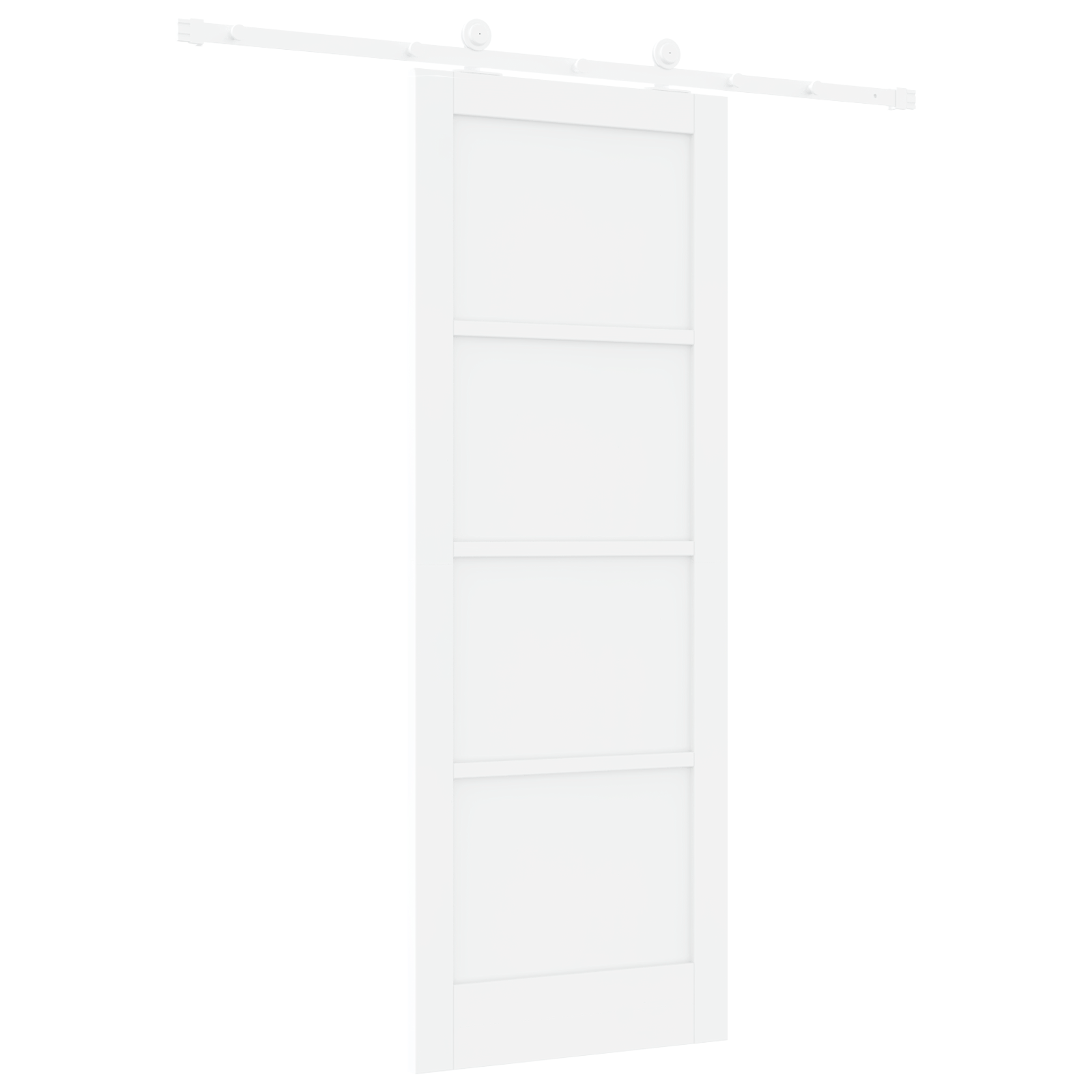 Sliding Door with Hardware Set White 78x211 cm Solid Wood Pine - Image 6