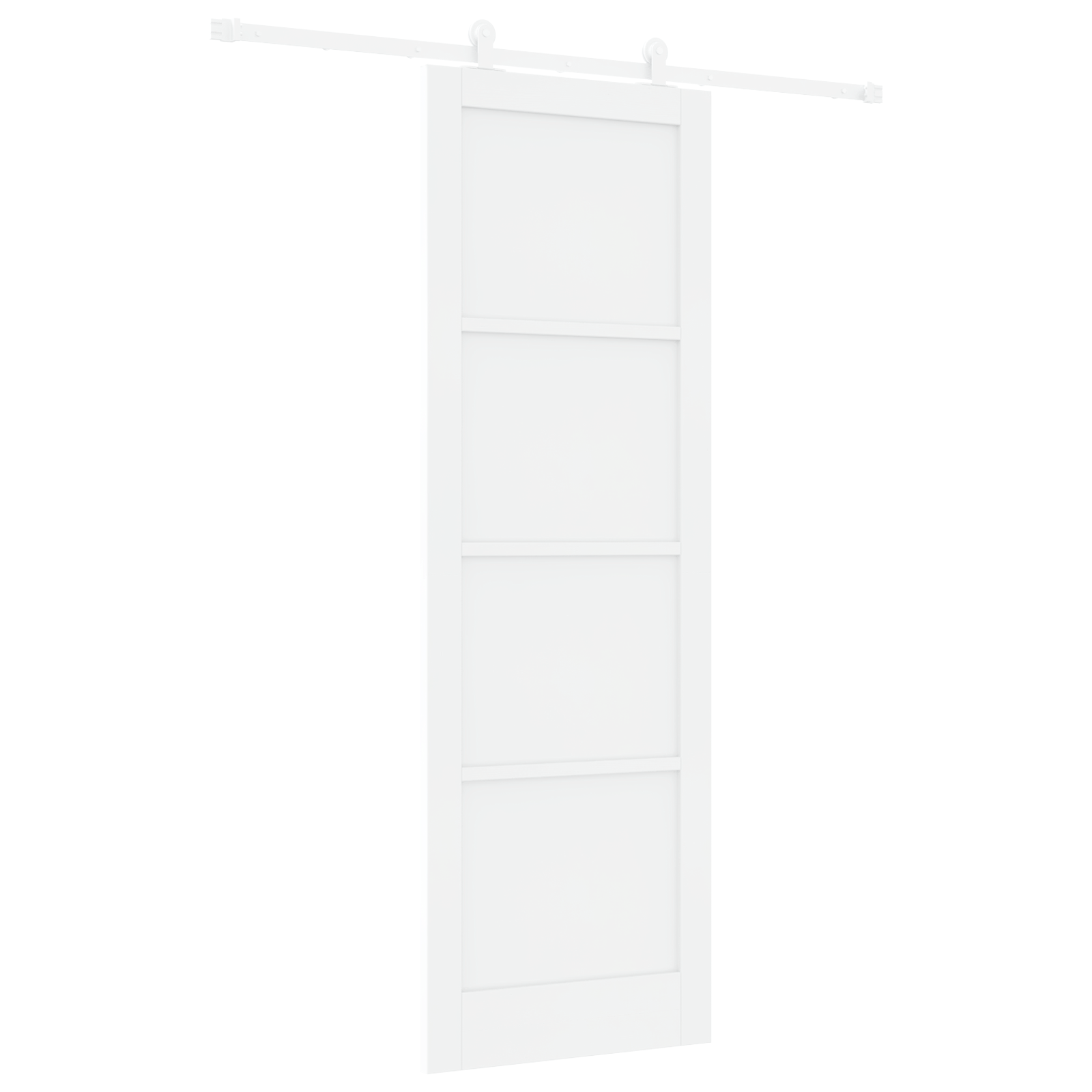 Sliding Door with Hardware Set White 78x232 cm Solid Wood Pine - Image 2