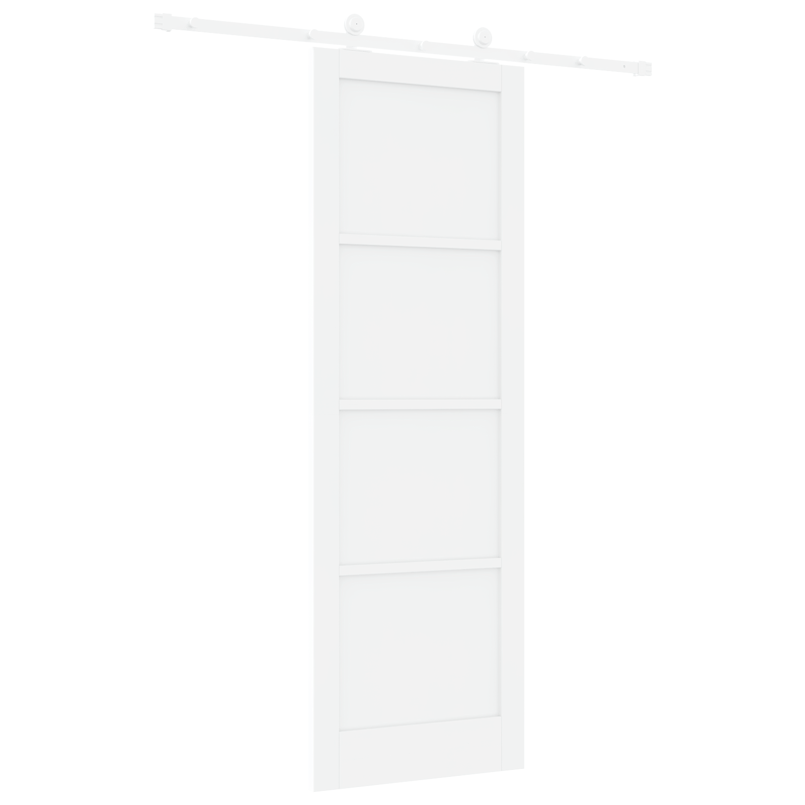 Sliding Door with Hardware Set White 78x232 cm Solid Wood Pine - Image 6