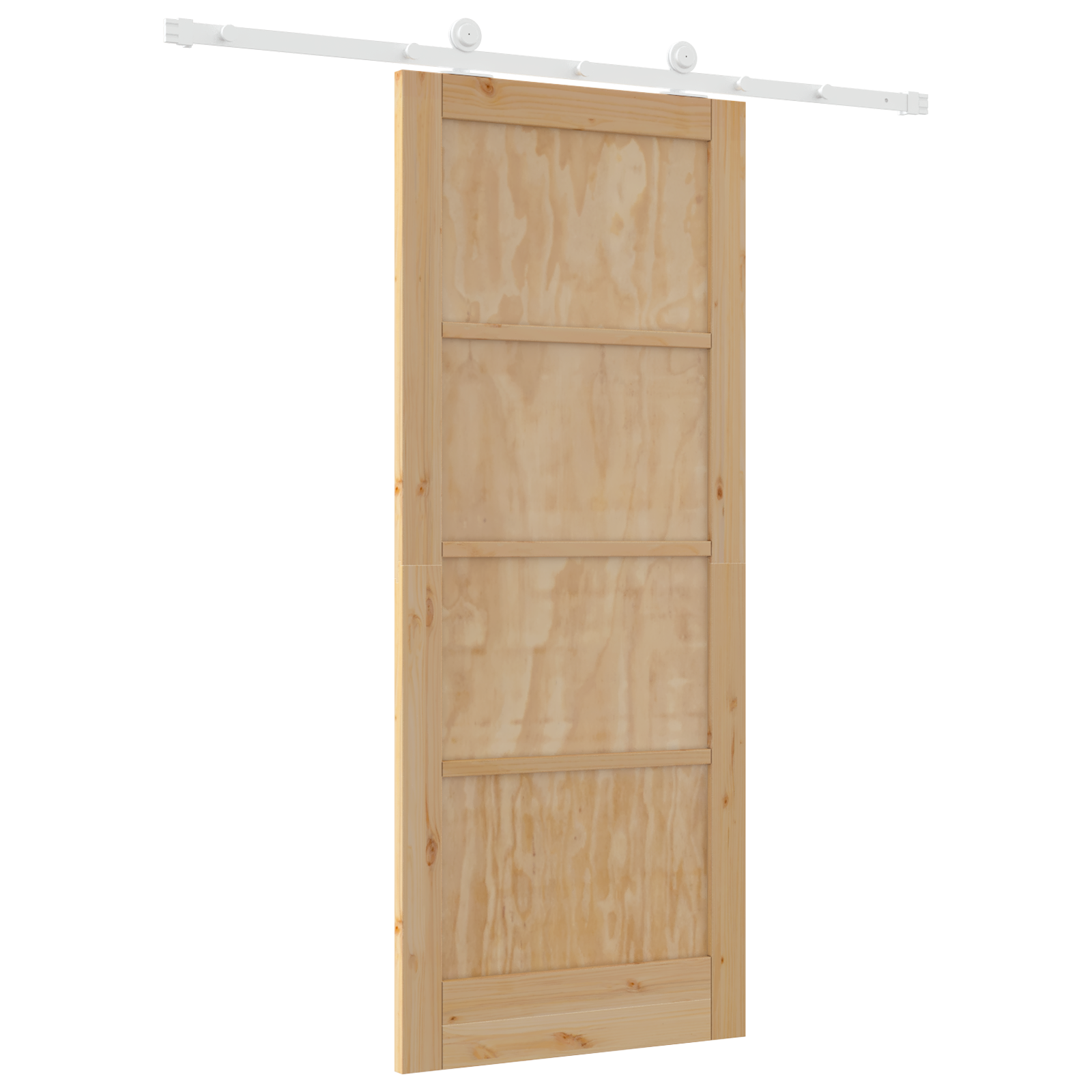 Sliding Door with Hardware Set 83x202 cm Solid Wood Pine - Image 6