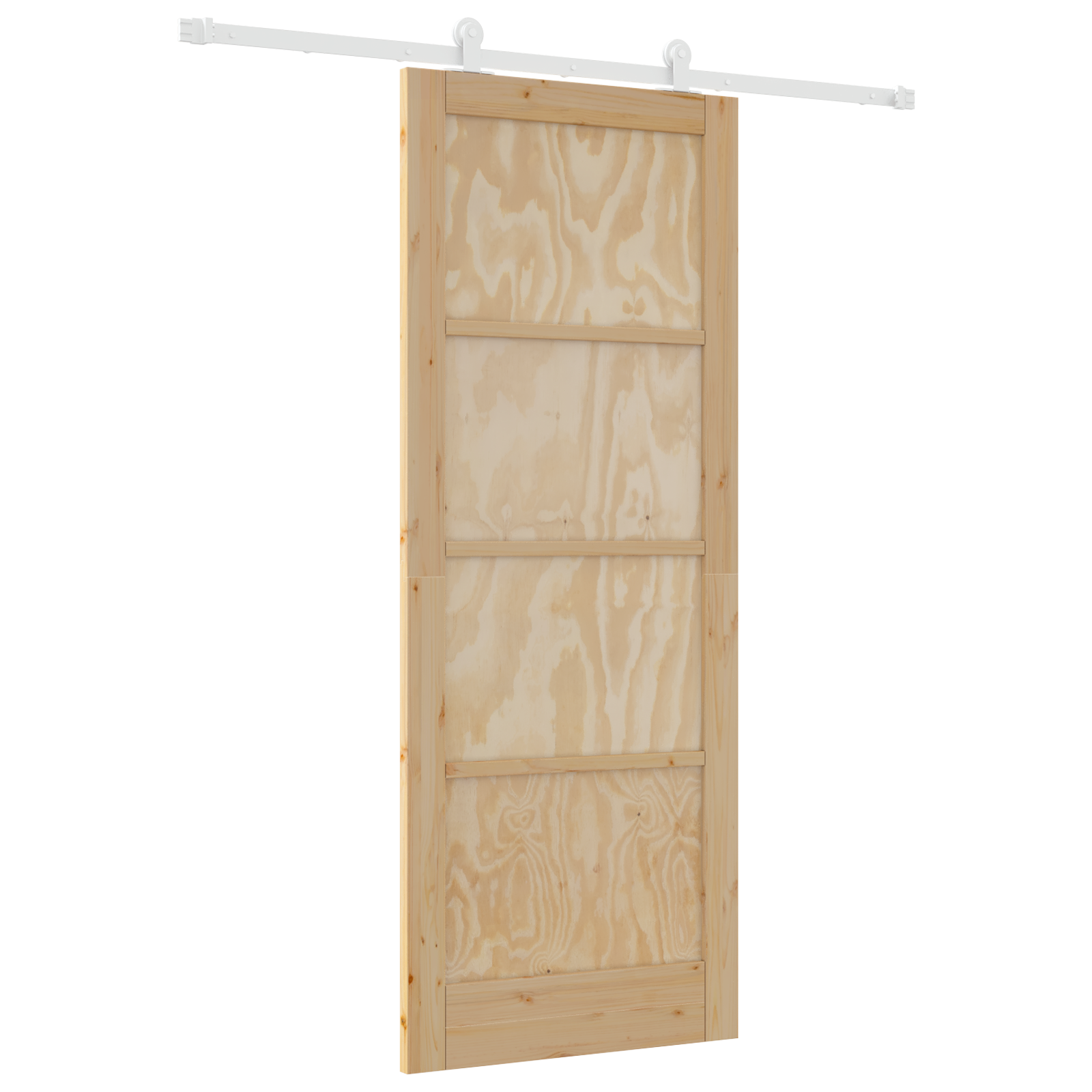 Sliding Door with Hardware Set 83x211 cm Solid Wood Pine - Image 2