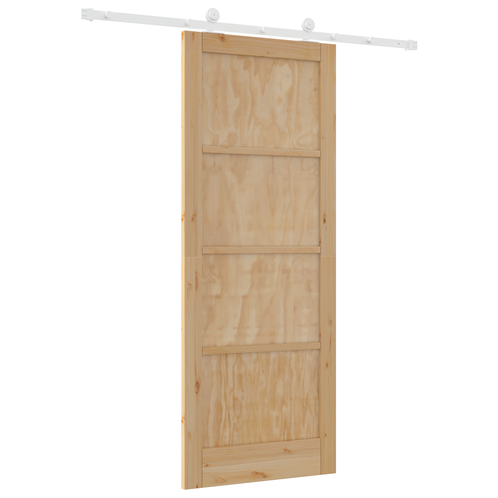 Sliding Door with Hardware Set 83x211 cm Solid Wood Pine - Image 6